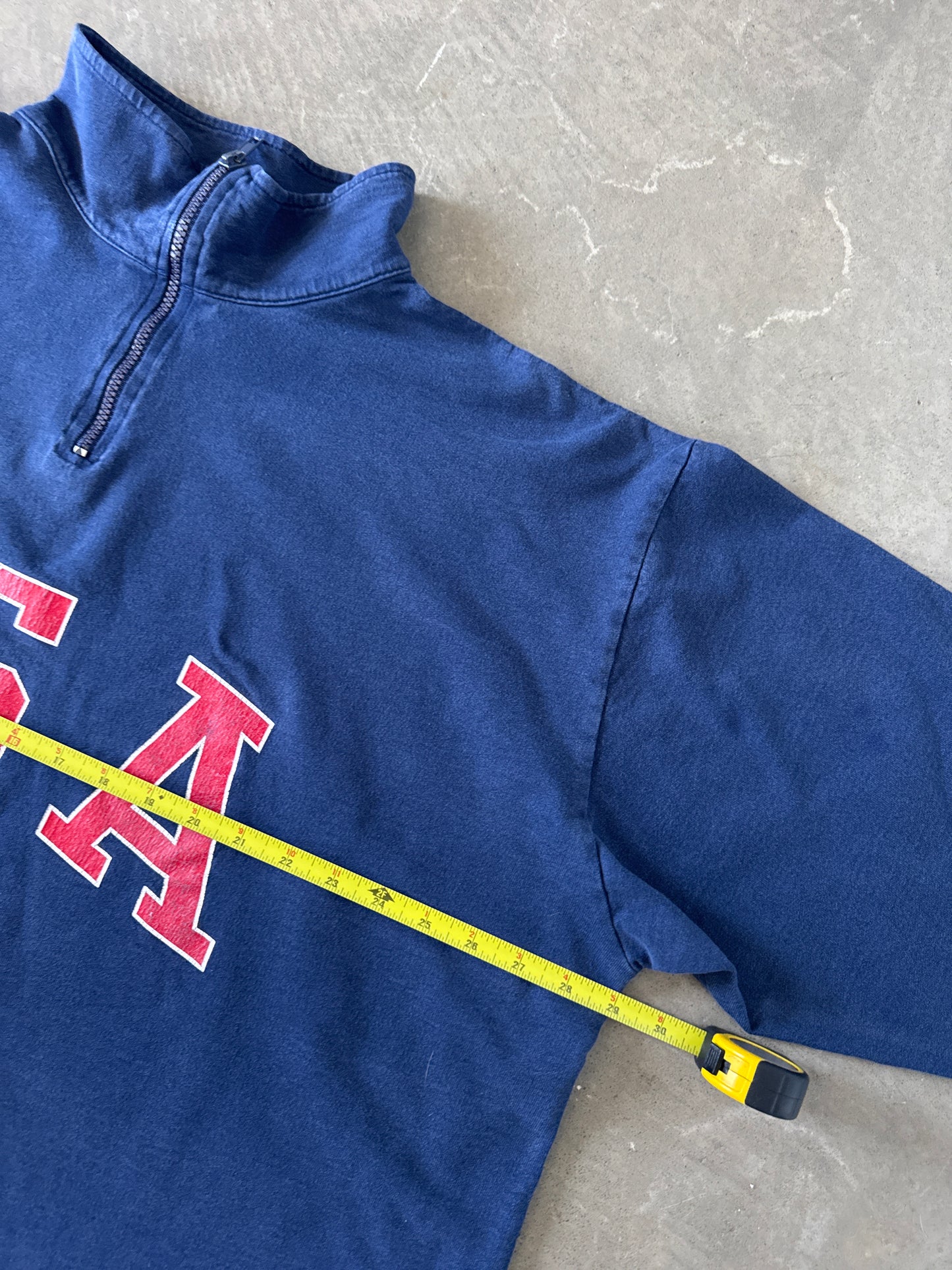 Vintage 90s USA Quarter Zip Pullover Sweatshirt