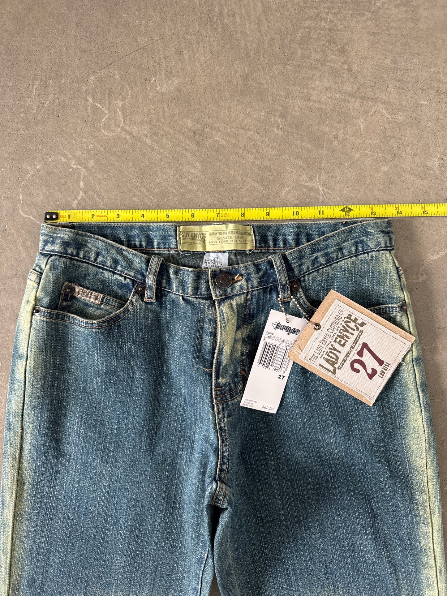 Vintage Y2K Women’s Enyce Low Rise Bleach Stripe Denim Jeans