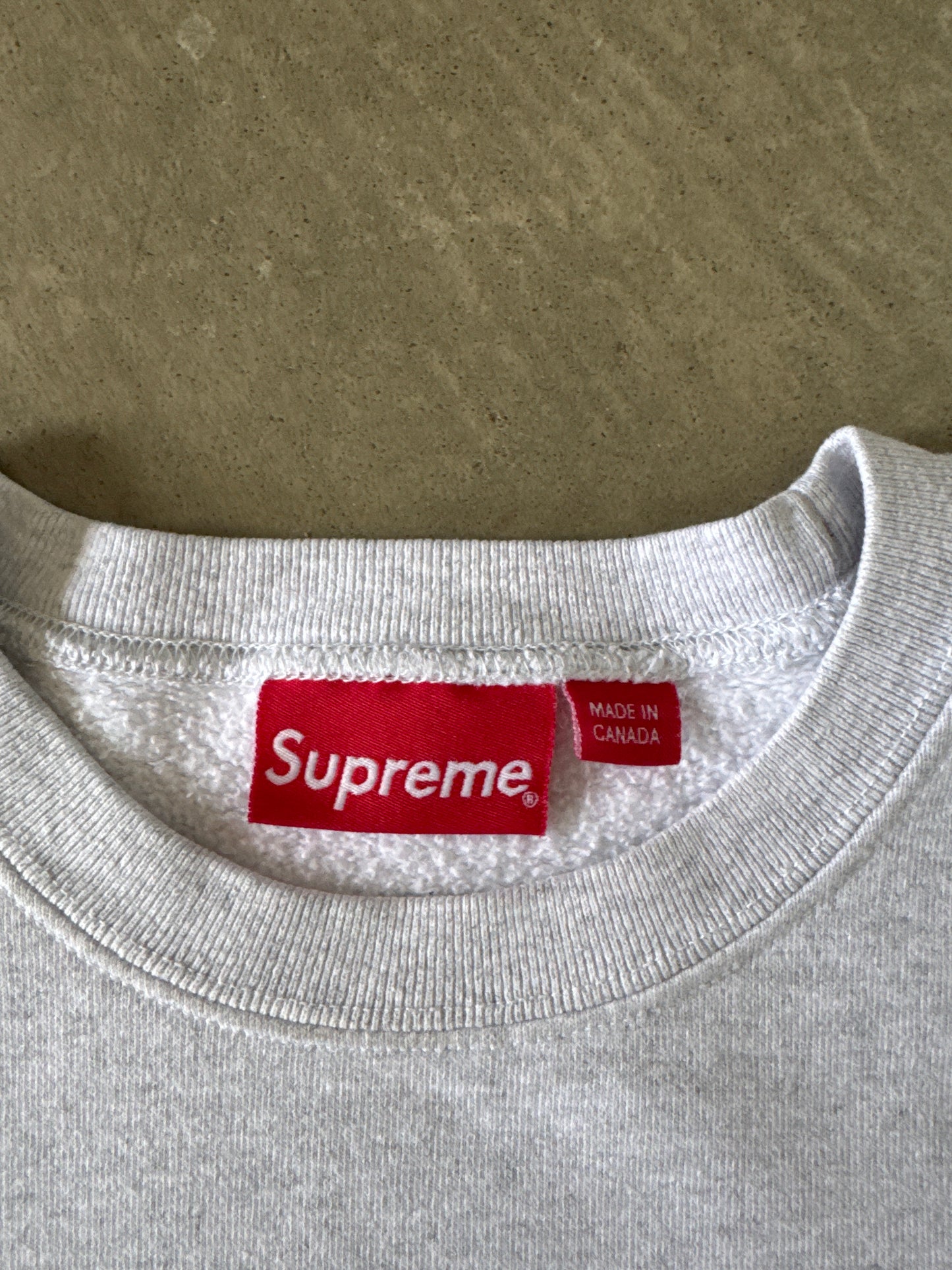Supreme Warm Up Ash Grey Crewneck (SS19)