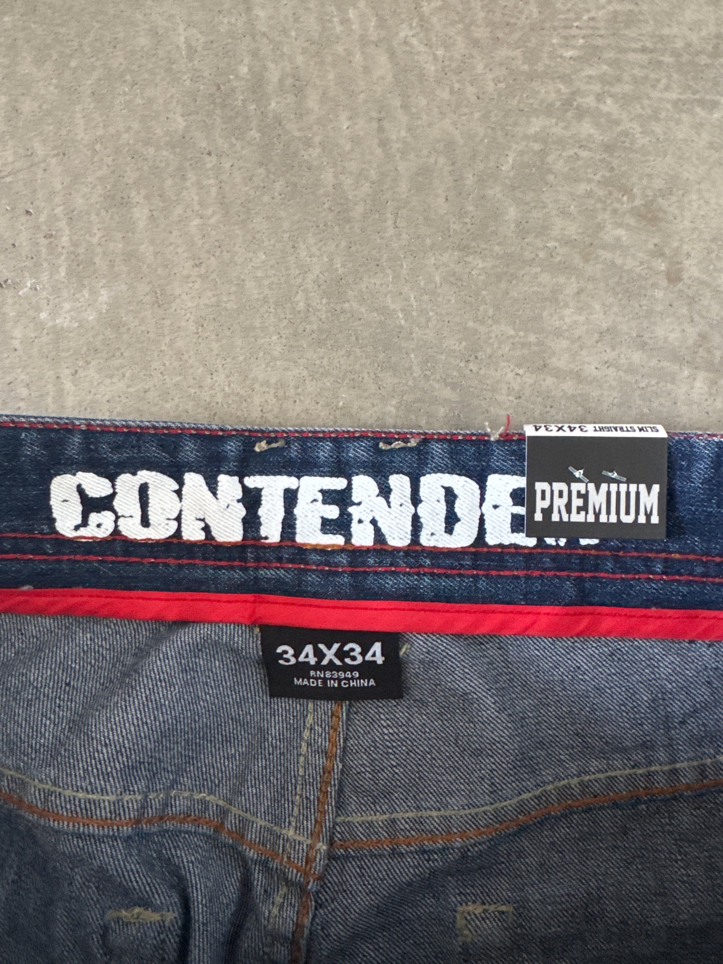 Y2K Contender Slim Straight Dark Washed Denim Jeans