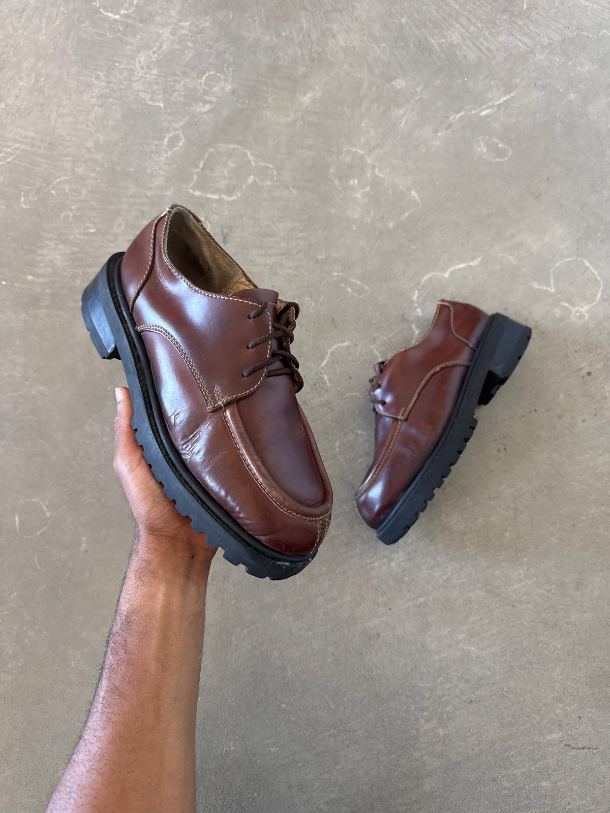 Vintage Robert Wayne Grueso Chunky Leather Oxford Lug Sole Shoes