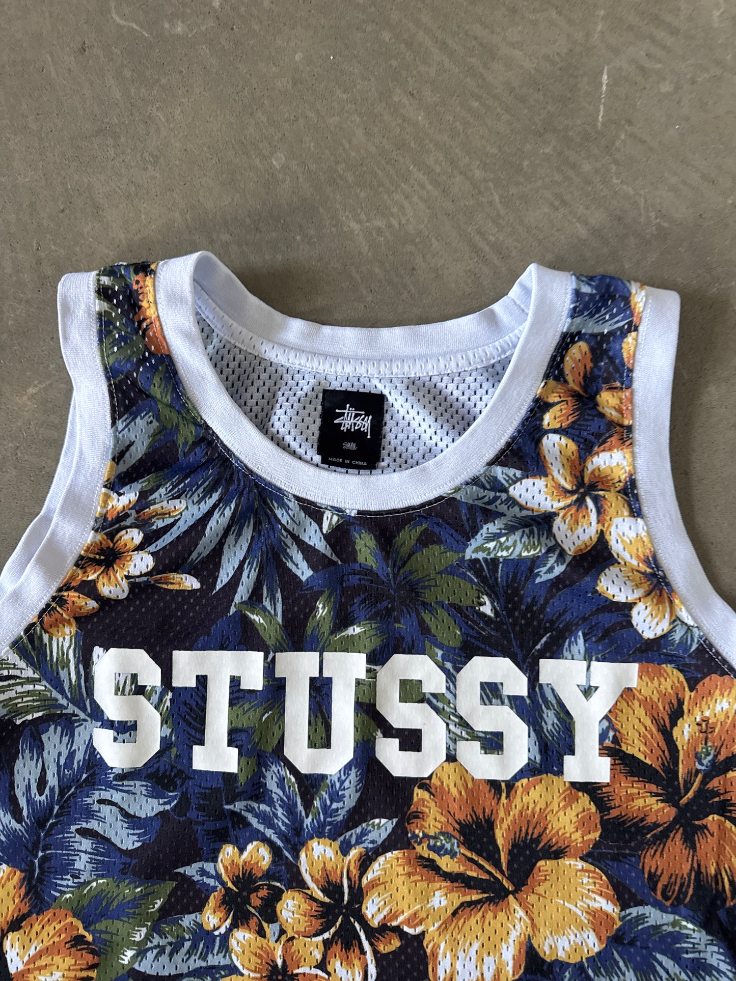 Stussy Hawaiian Floral Mesh Tank Top Jersey