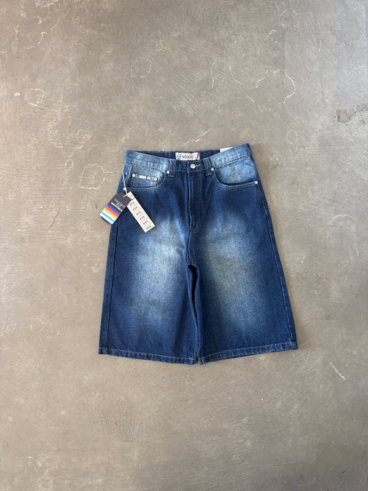 Y2K Indigo 30 Baggy Faded Denim Shorts