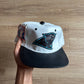 Vintage Logo 7 Carolina Panthers Leather Strapback Hat