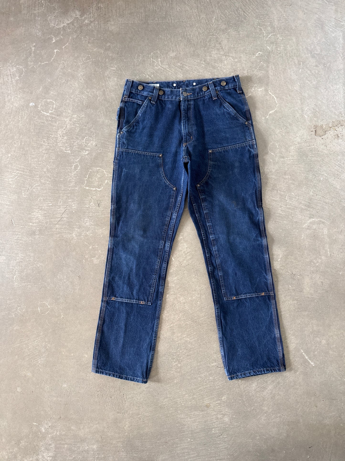 Carhartt Relaxed Fit Dark Washed Denim Double Knee Pants