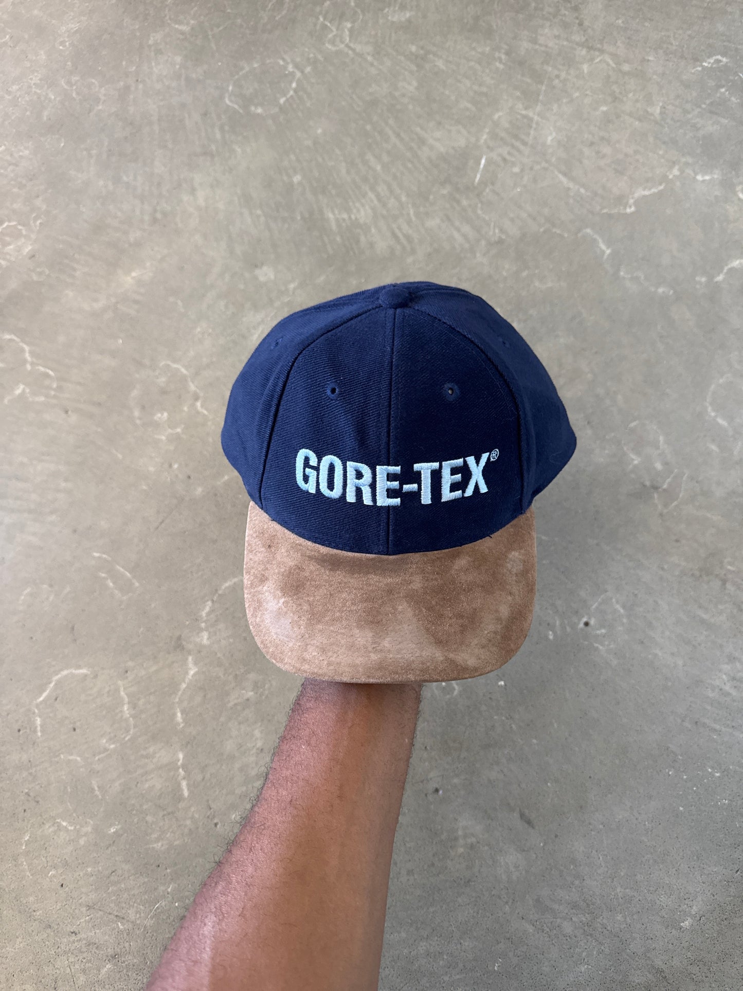 Vintage GORE-TEX Spell Out Suede Strapback Hat
