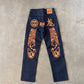 Evisu Orange Dog Japanese Art Selvedge Denim Jeans