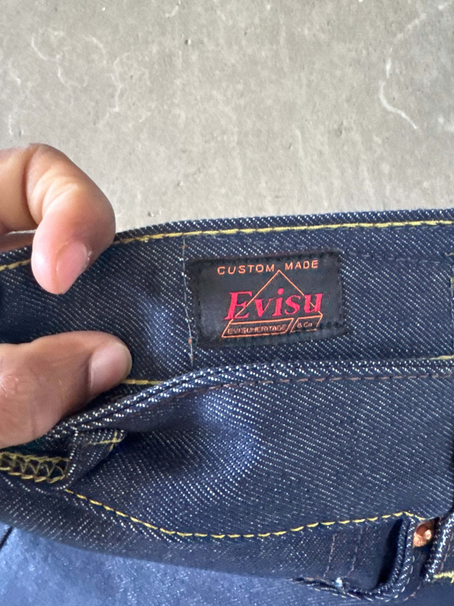 Evisu Japanese Brown Wave Art Selvedge Denim Jeans