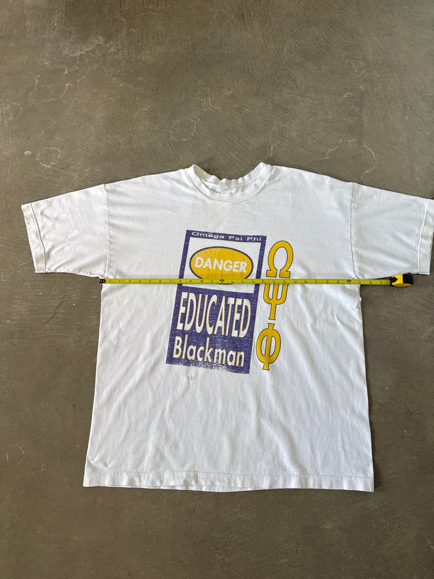 Vintage 90s Omega Psi Ph Educated Blackman Greek Tee