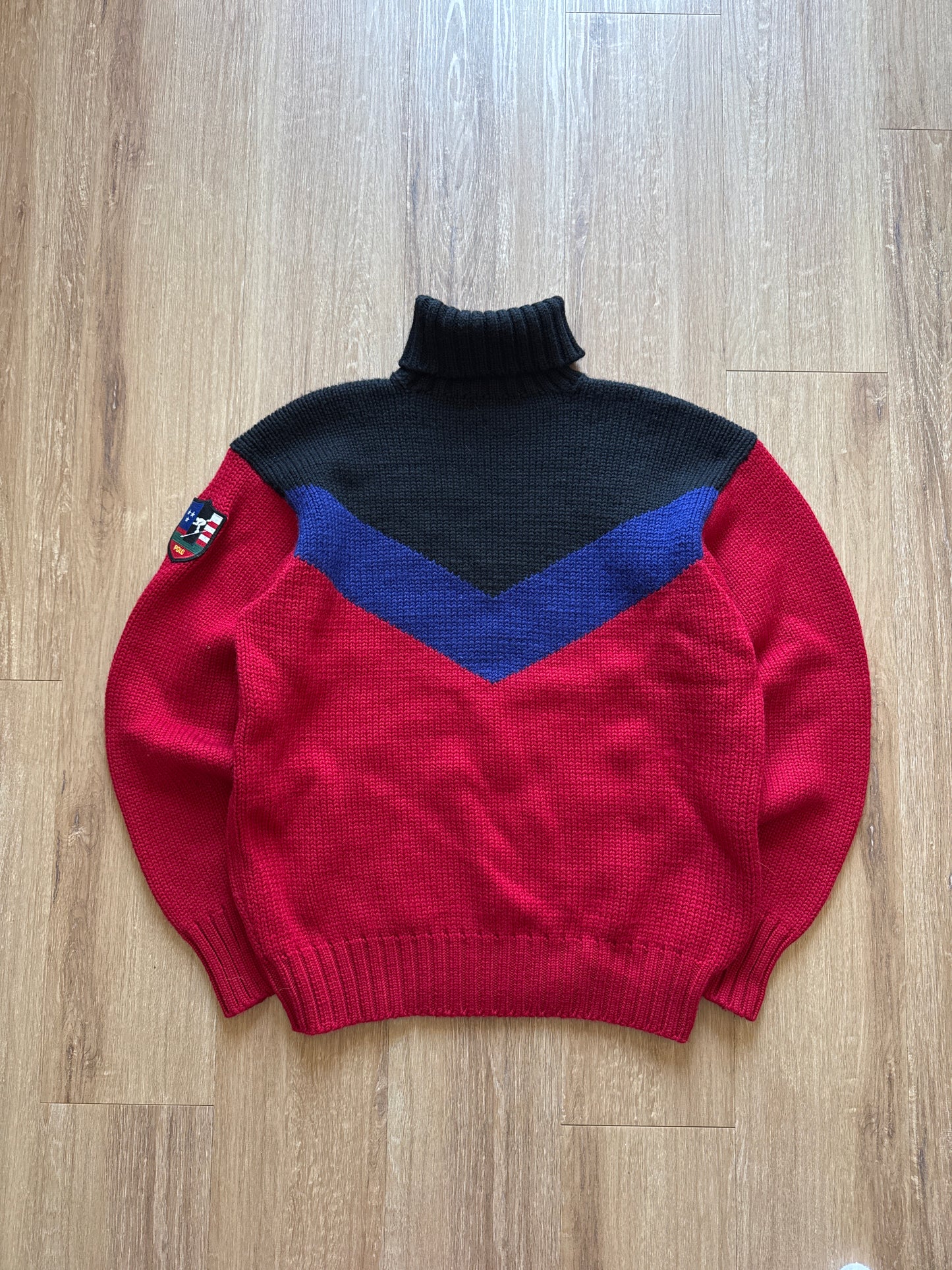 Vintage 90s Polo Ralph Lauren Suicide Ski 1992 Stadium Sweater