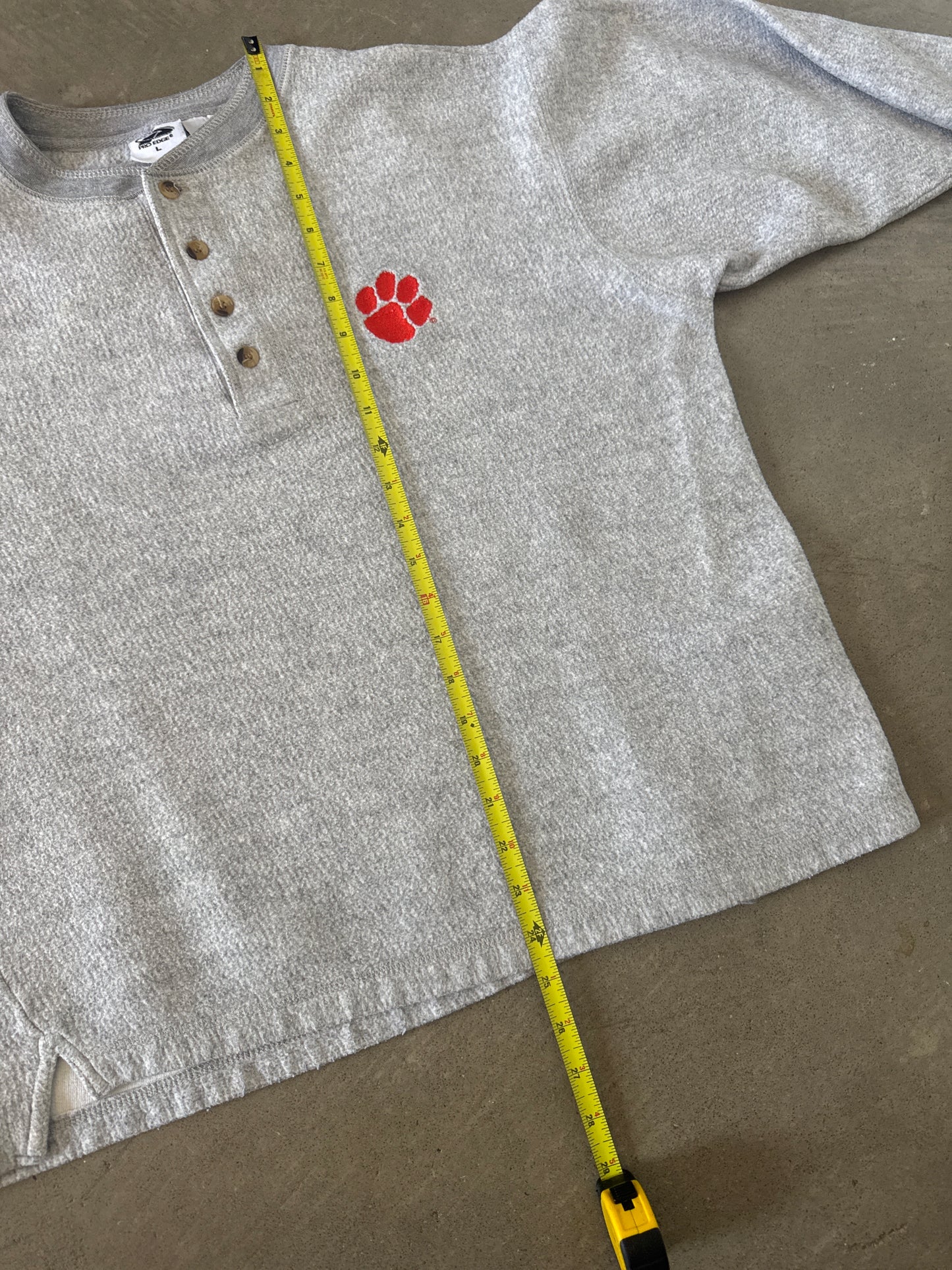 Vintage Pro Edge Clemson University Tigers Quarter Button Up Sweatshirt