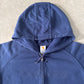 Vintage Women’s Carhartt Navy Stitched Logo Hooded Zip Up