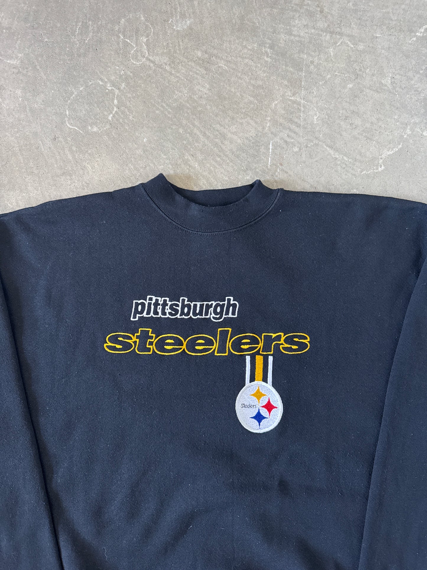 Vintage 90s Logo Athletic Pittsburgh Steelers Embroidered Logo Sweatshirt