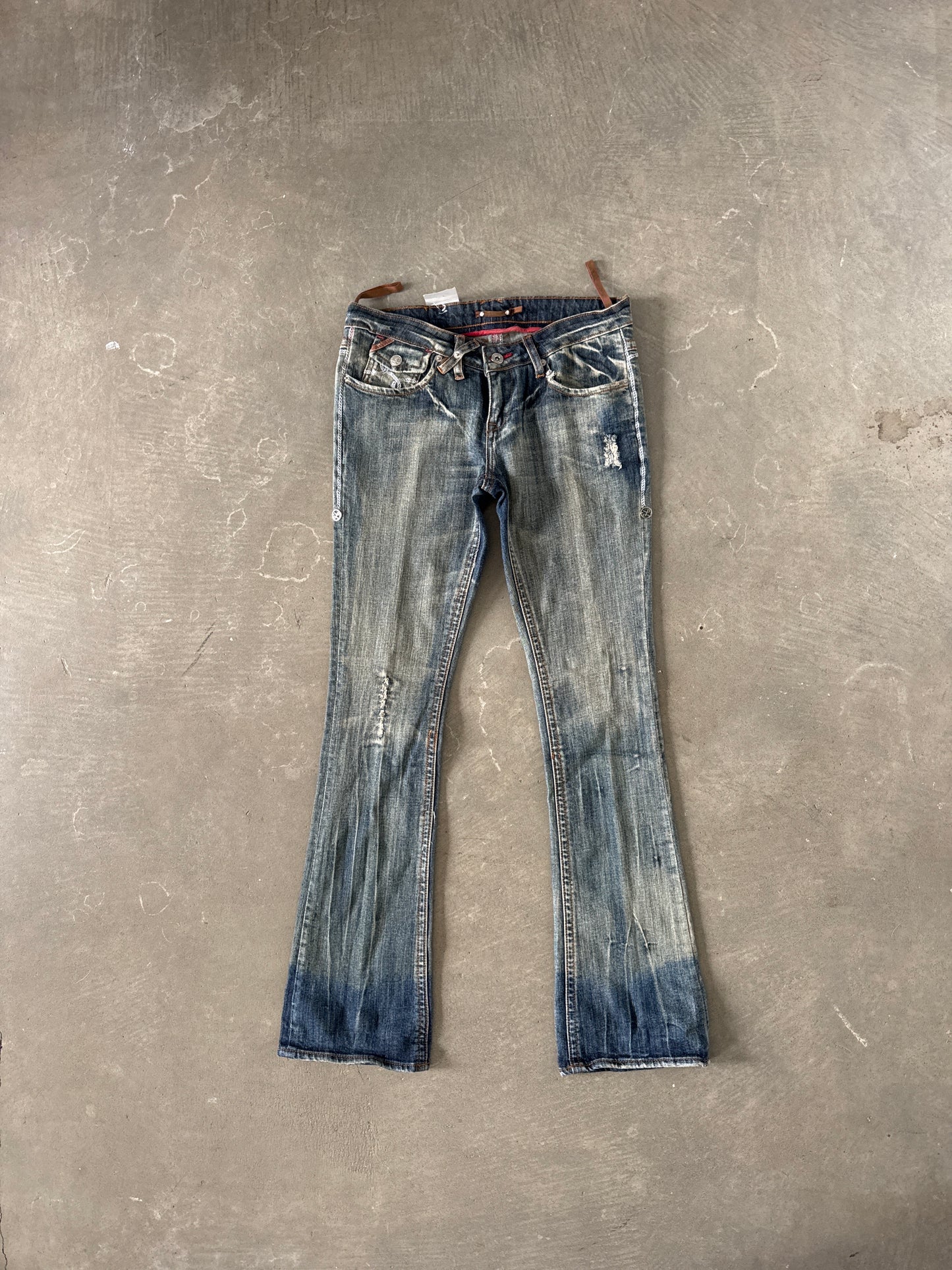Vintage Y2K Women’s LRG Luxirie Ghost Rider Boot Cut Denim Jeans