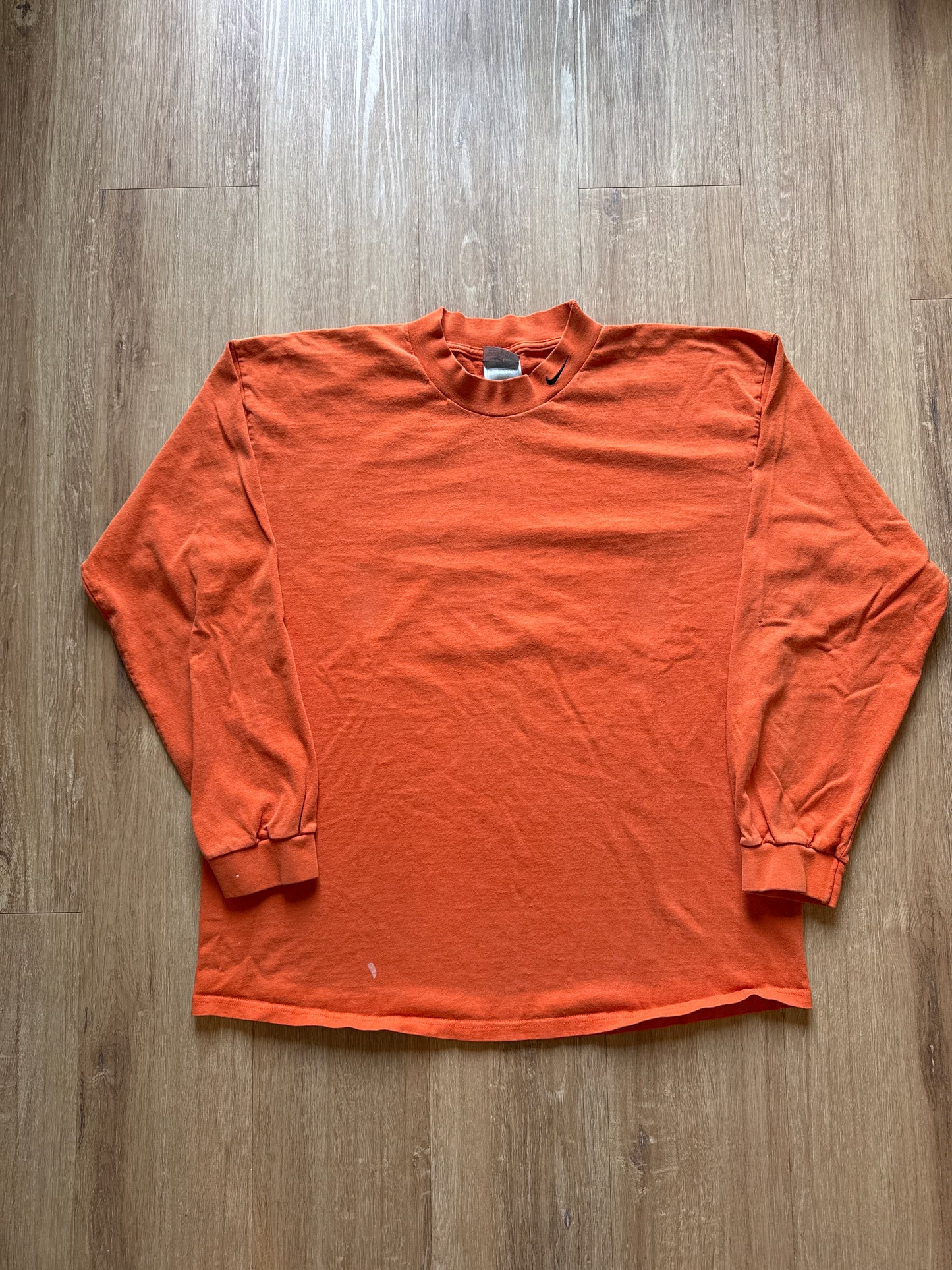 Vintage Nike Orange Neck Logo Long Sleeve