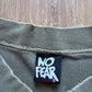 Vintage No Fear Green Embroidered Logo Quarter Button Up Tee