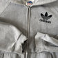 Vintage 90s Adidas Boxy Grey Hooded Zip Up