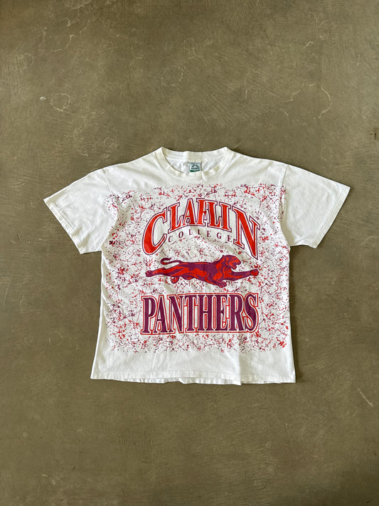 Vintage 90s Claflin College Panthers All Over Print Tee