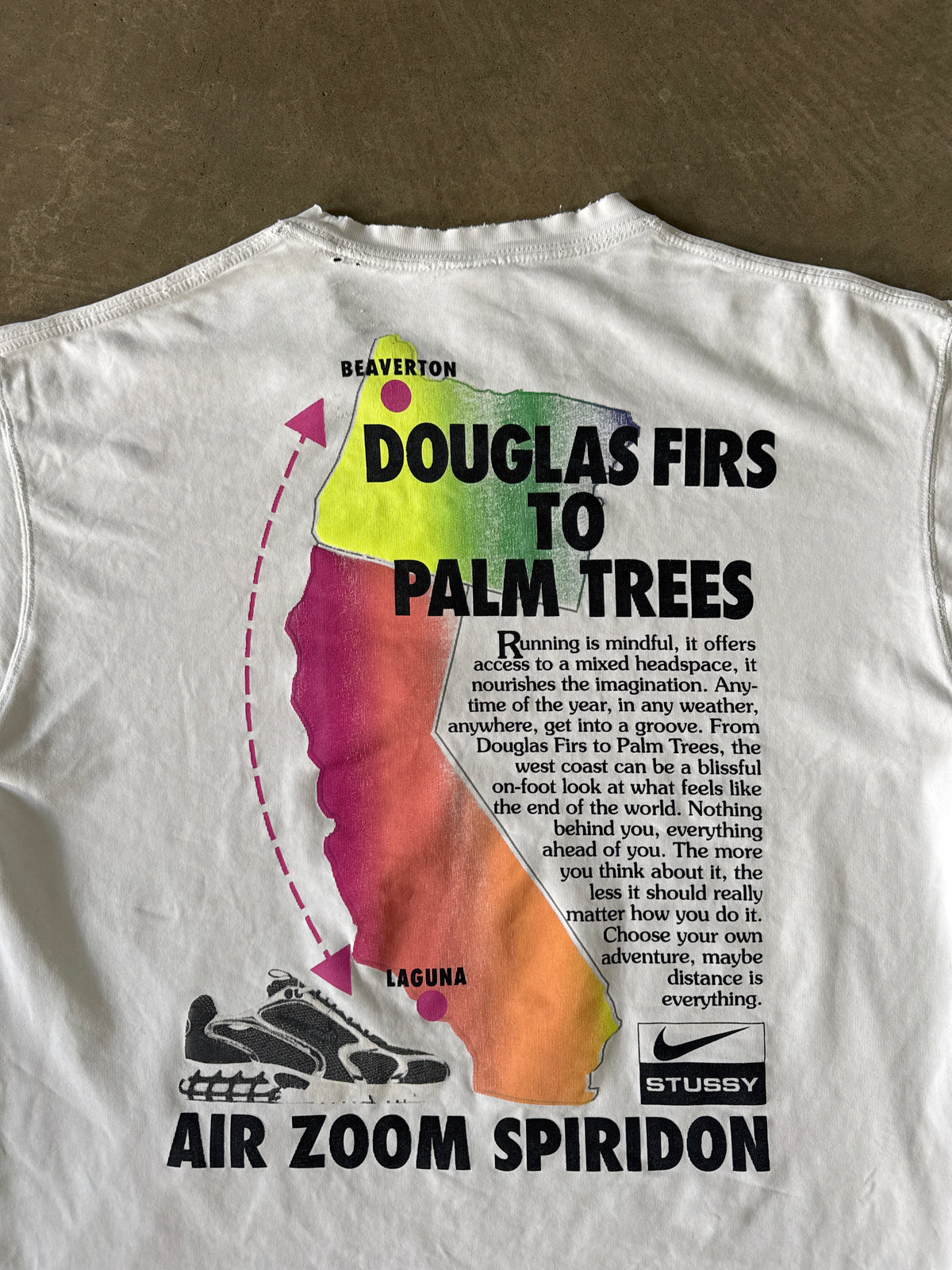 Stussy x Nike Air Zoom Spiridon Douglas Firs To Palm Tree Tee