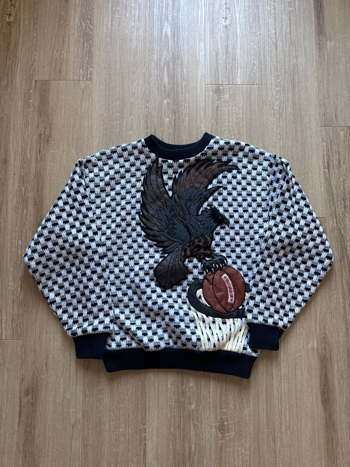 Vintage 90s Biancara Trutus Club Basketball Acrylic Falcon Sweater