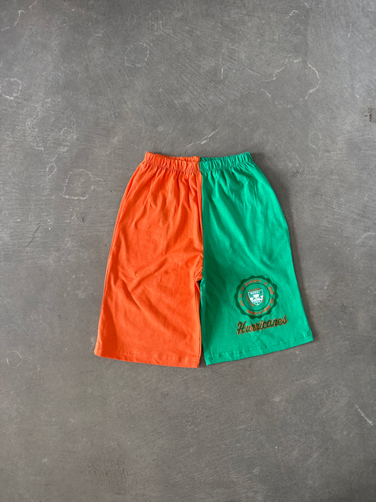 Vintage 90s University Of Miami Hurricanes Logo Split Shorts