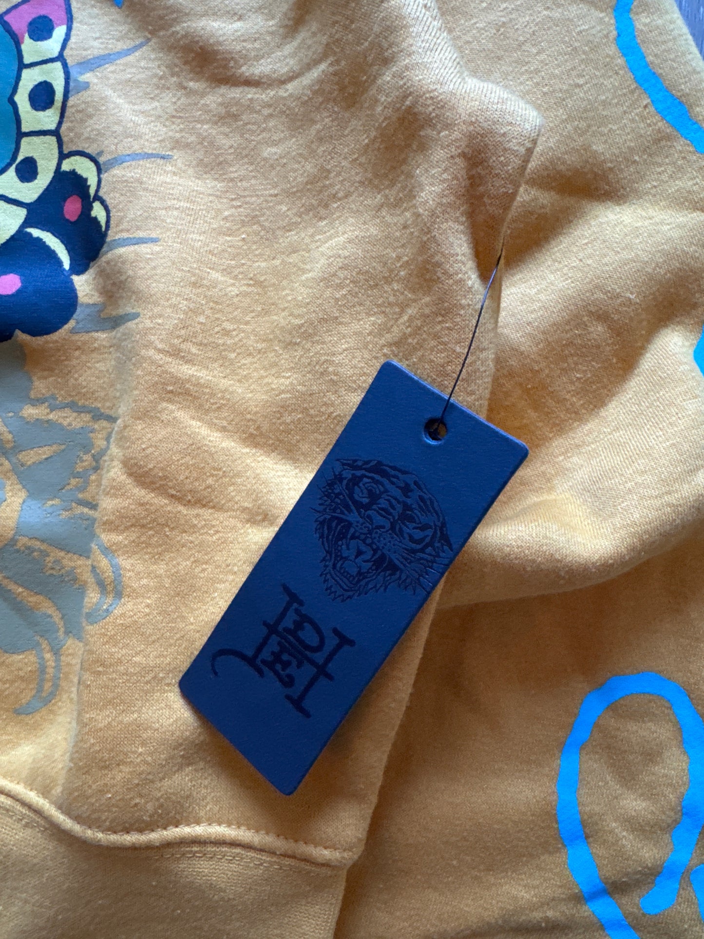 Ed Hardy Women’s Marigold Butterflies Cropped Full Zip Hoodie