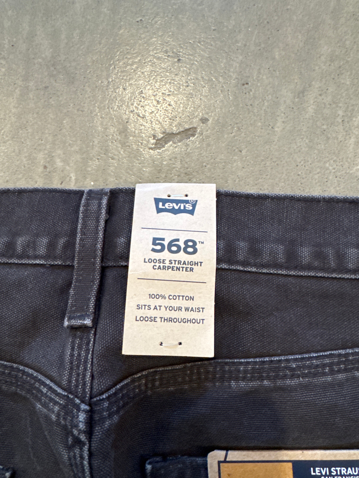 Levi’s 568 Washed Charcoal Loose Straight Carpenter Pants