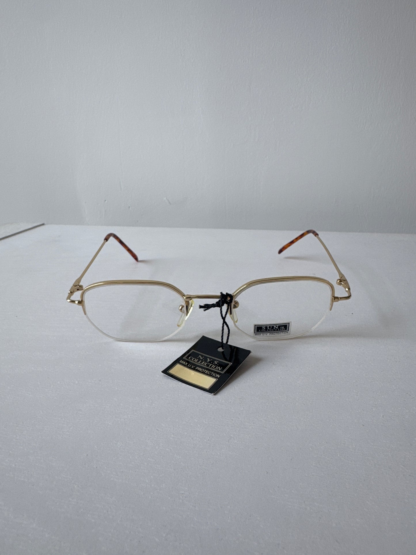 Vintage 90s Sun Ban Half Rim Metal Cheetah Glasses