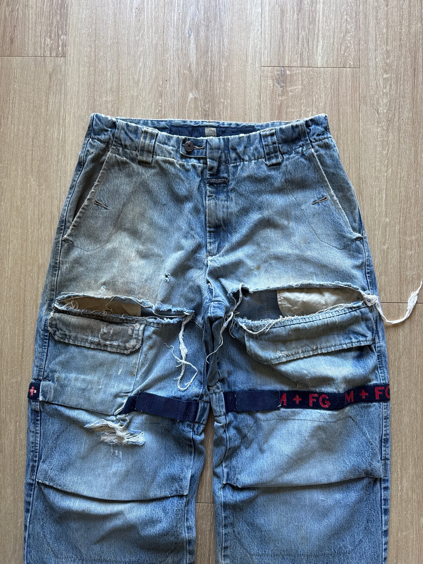 Vintage Marithe Francois Girbaud Distressed Thrashed Utility Pants