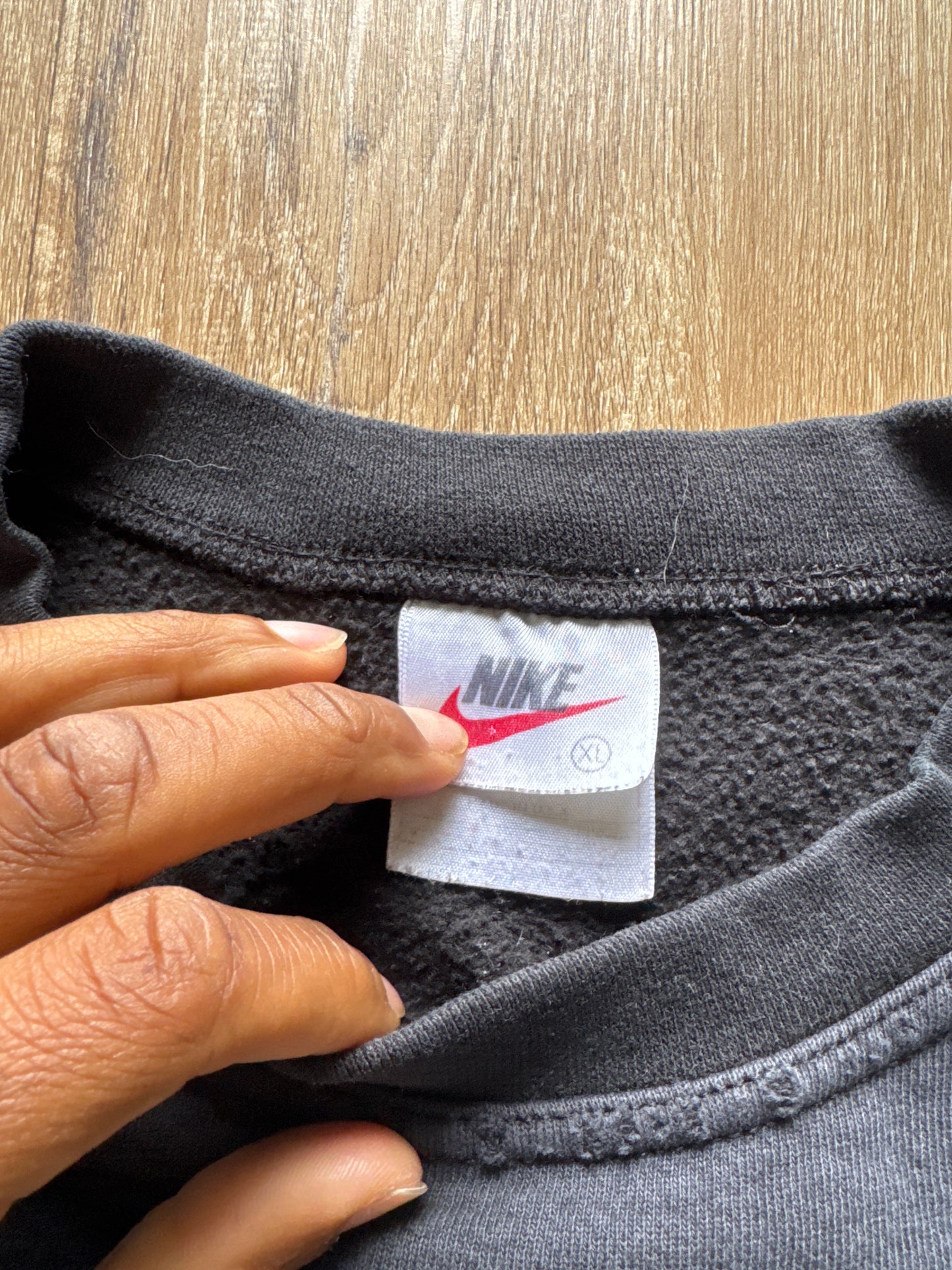 Vintage Nike Faded Black Distressed Boxy Sweatshirt