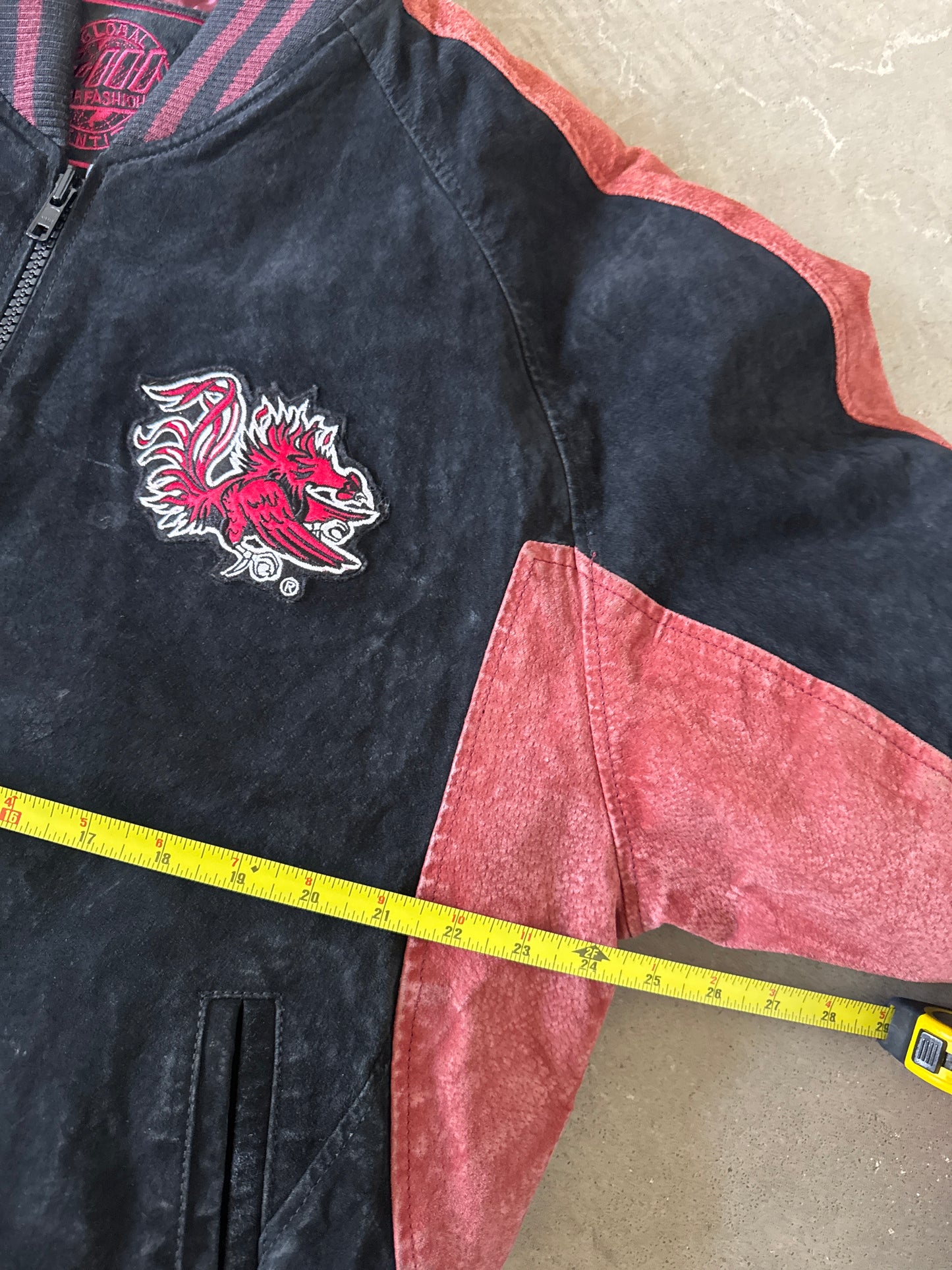 Vintage 90s University Of South Carolina Gamecocks Suede Leather Varsity Jacket
