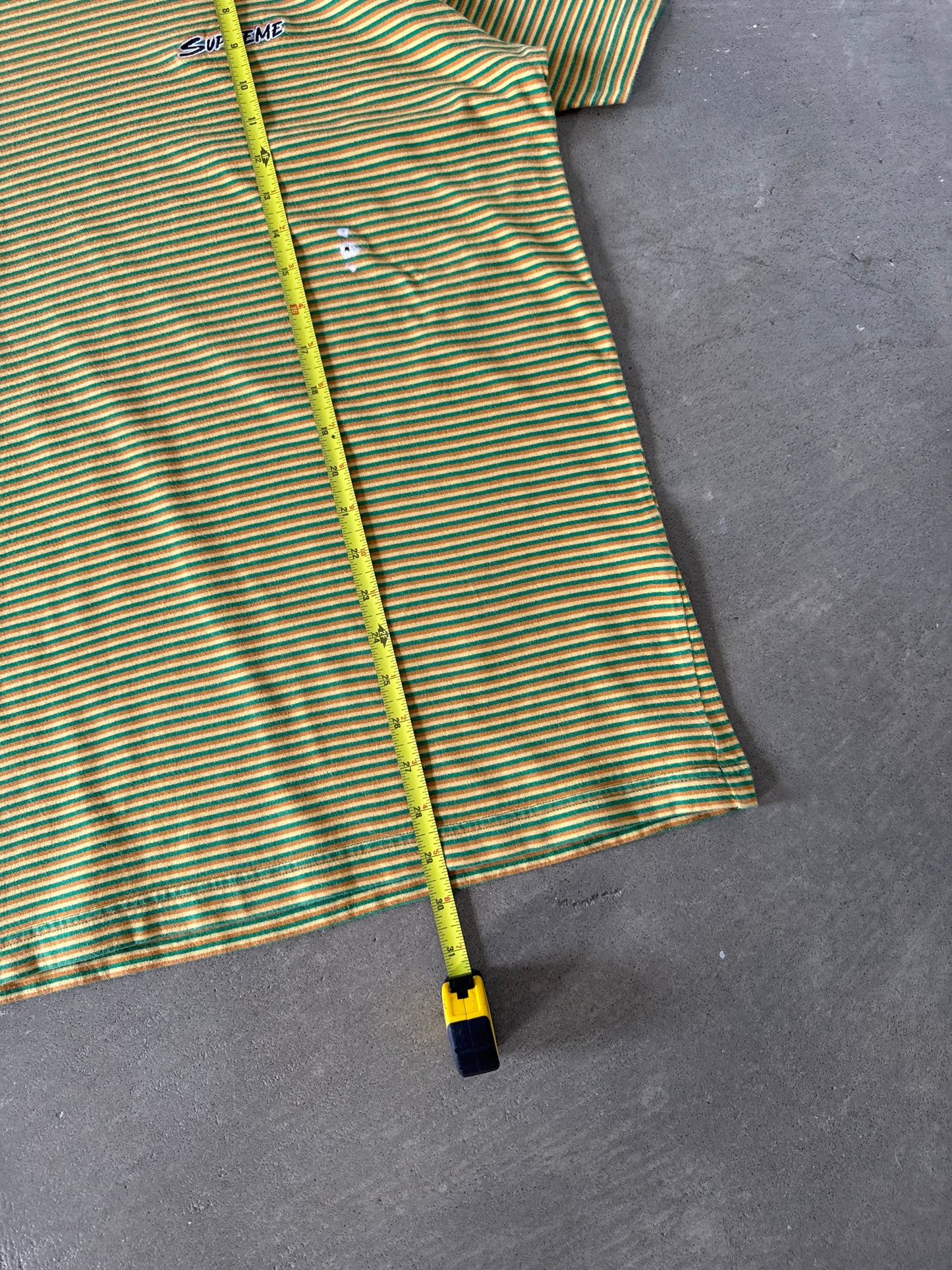 Supreme Multi Stripe Yellow Green Tee