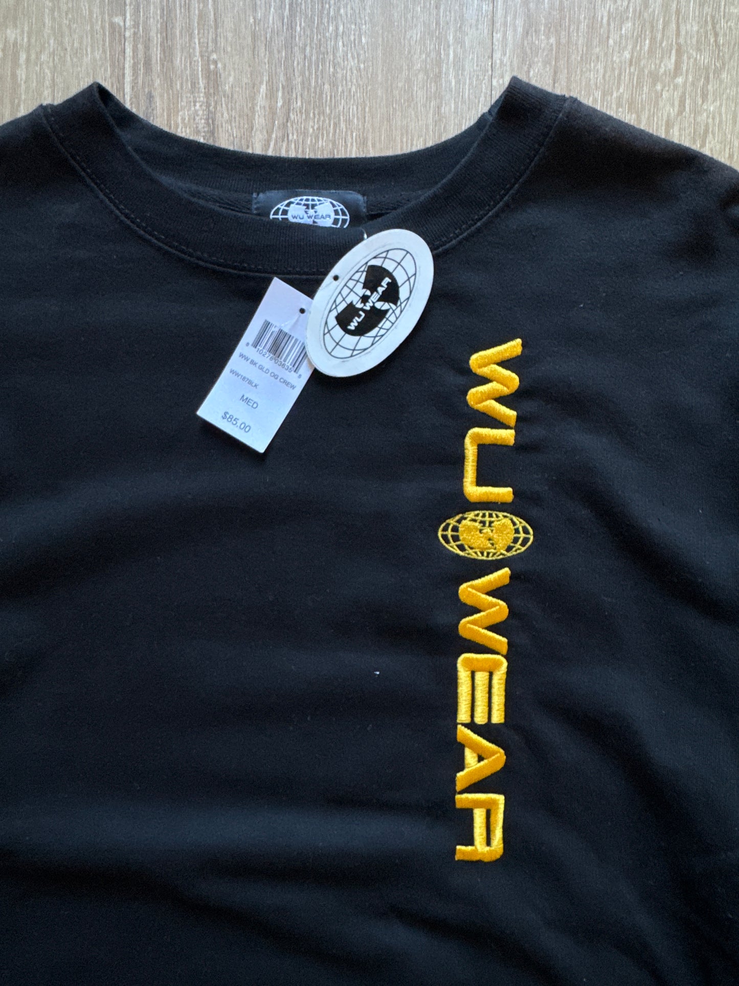 Vintage 1995 Wu Wear Wu Tang Clan Crewneck Pullover Black Sweatshirt