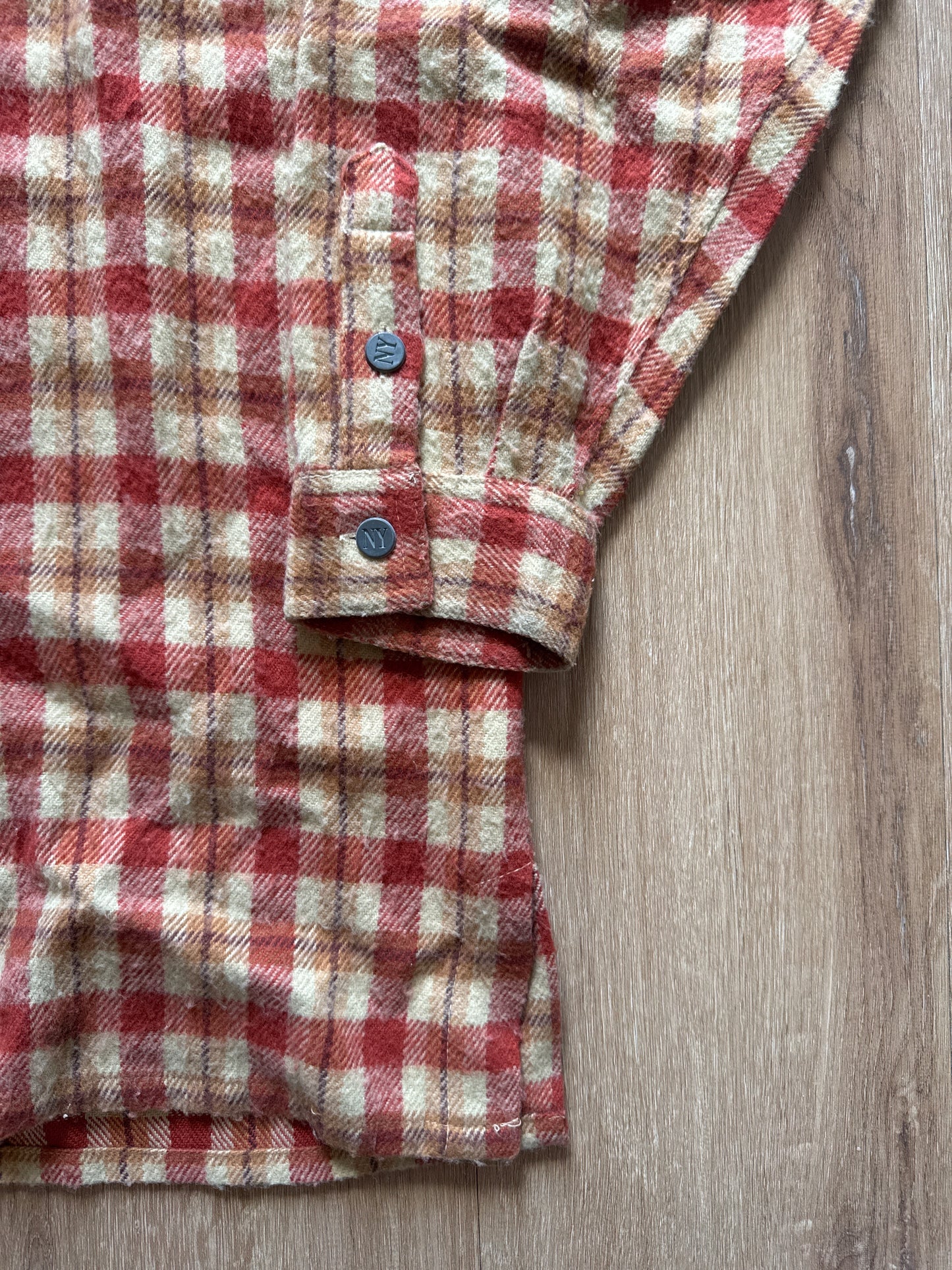 Vintage New York Jeans Acrylic Zip Up Flannel Shirt