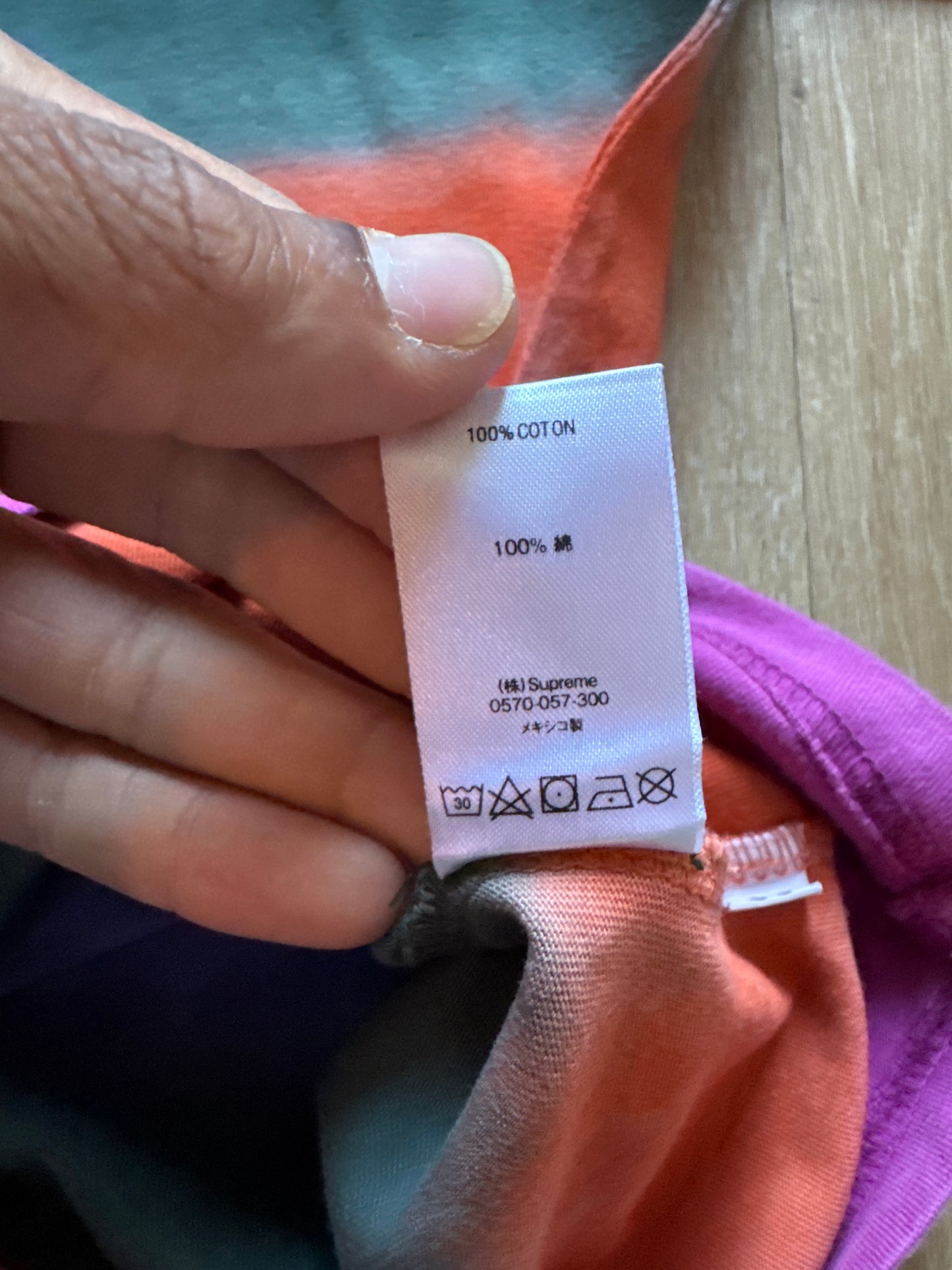 Supreme Rainbow Stripe Orange Tee