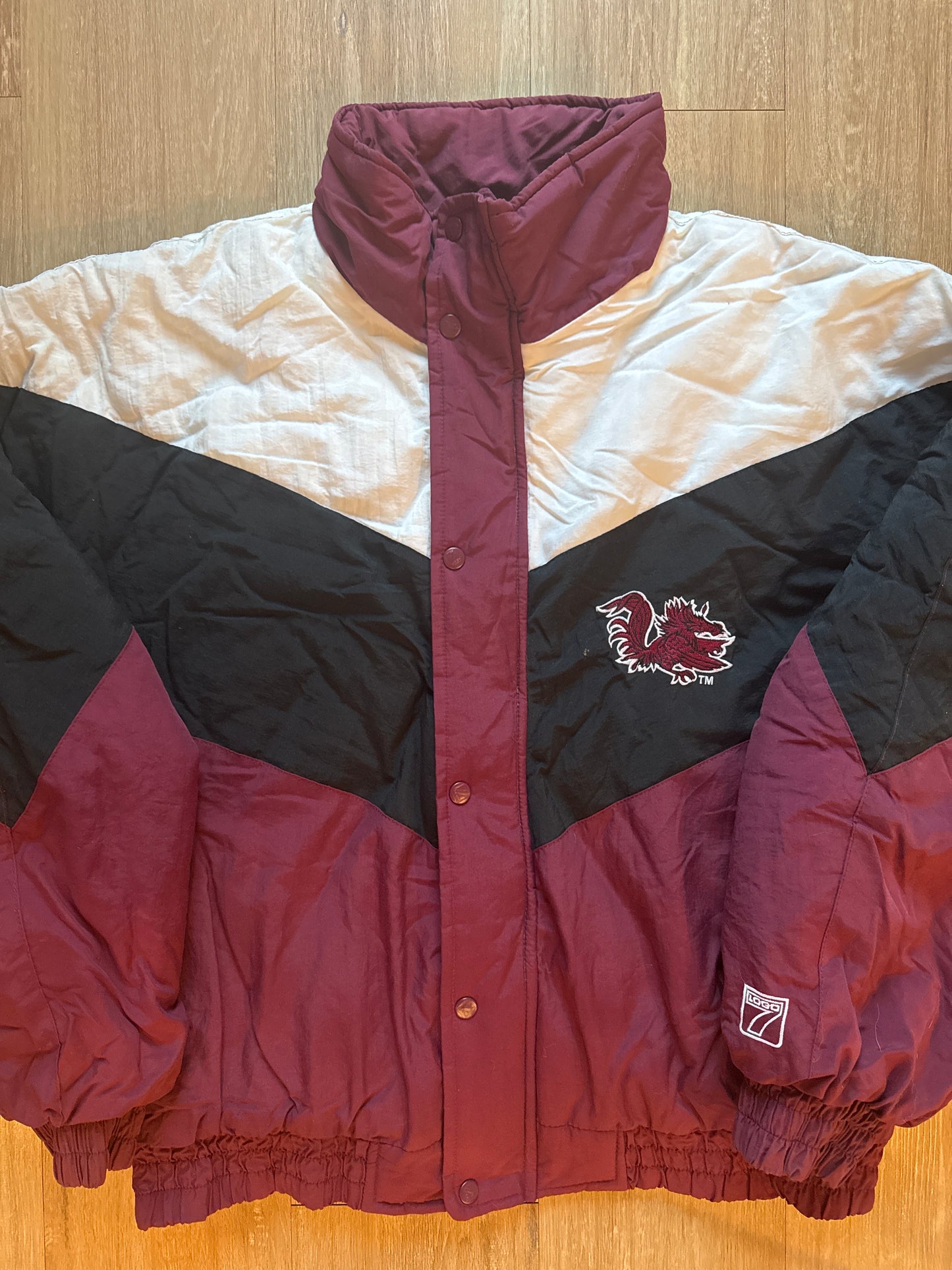 Vintage Logo 7 University Of South Carolina Gamecocks Puffer Jacket
