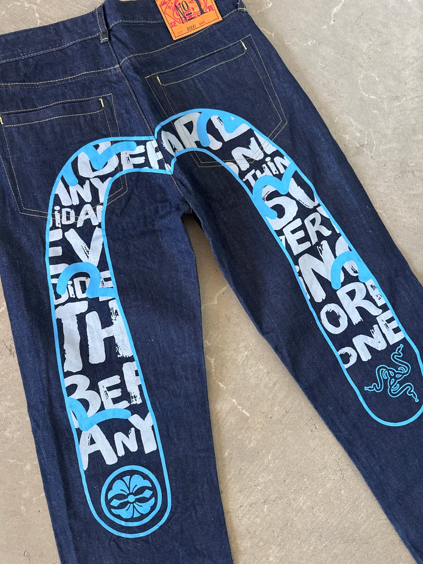 Evisu Embroidered Japanese Art Salvage Denim Jeans