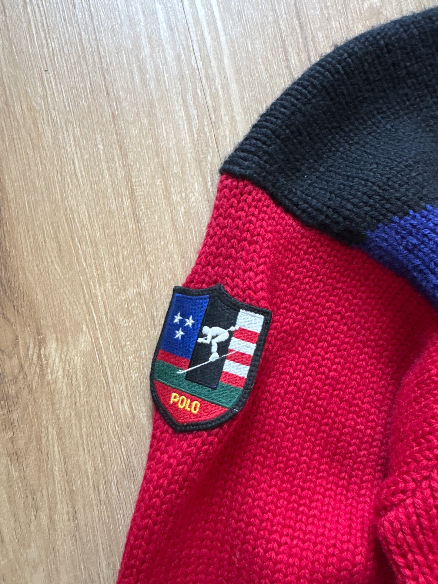 Vintage 90s Polo Ralph Lauren Suicide Ski 1992 Stadium Sweater