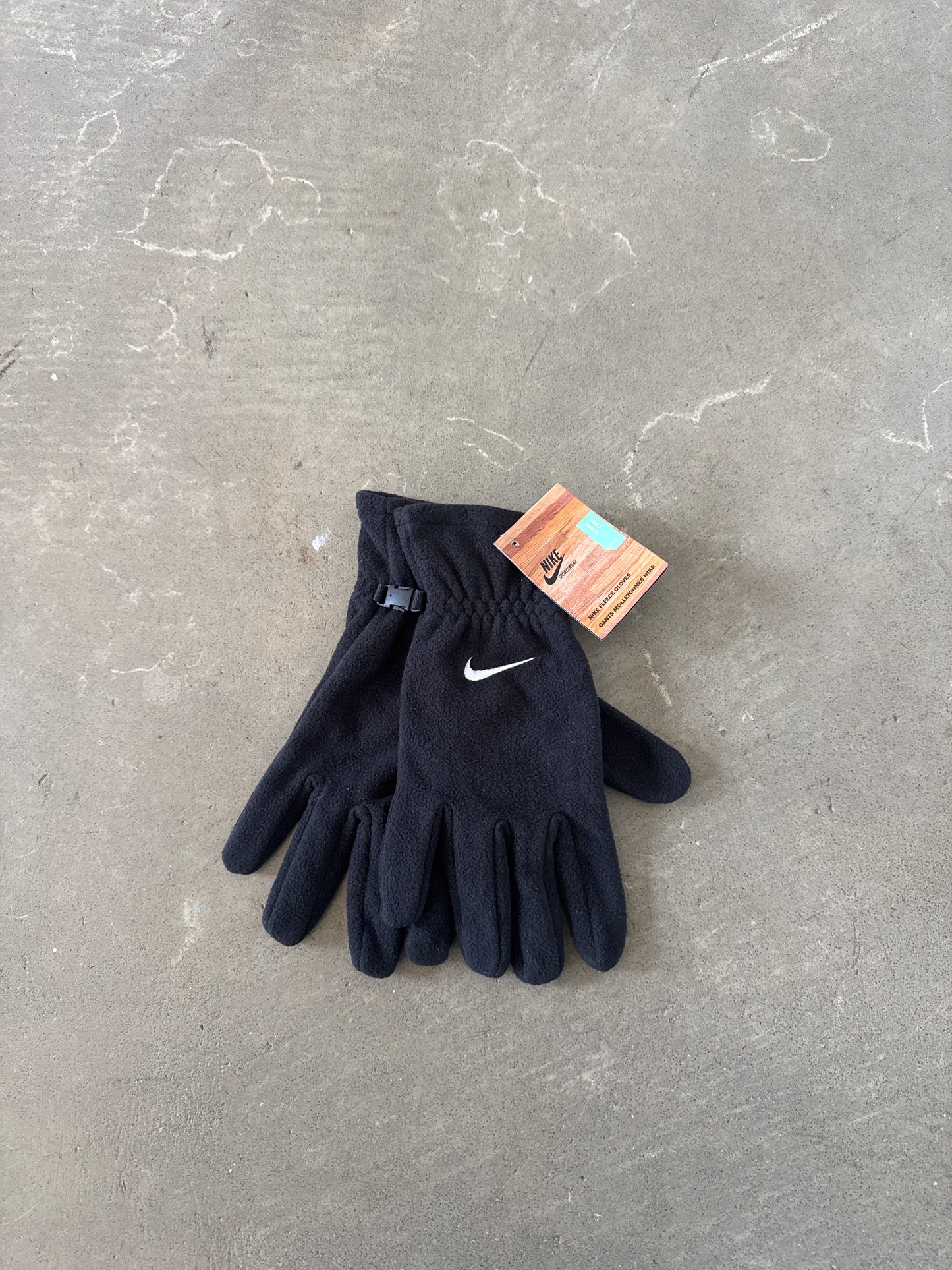Y2K Nike Logo Fleece Black Gloves