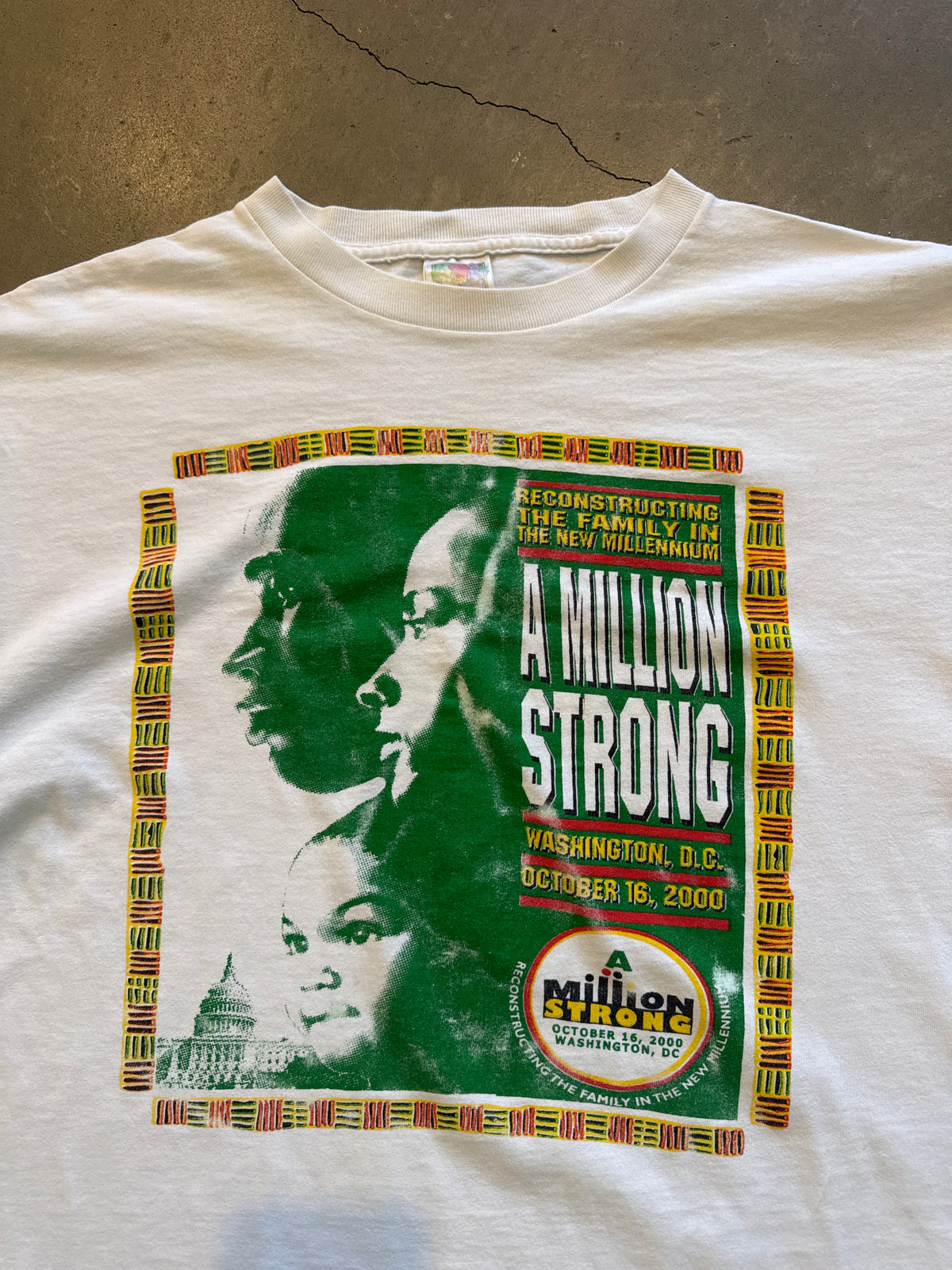 Vintage 2000 Million Strong Man Woman March Black History Rap Tee
