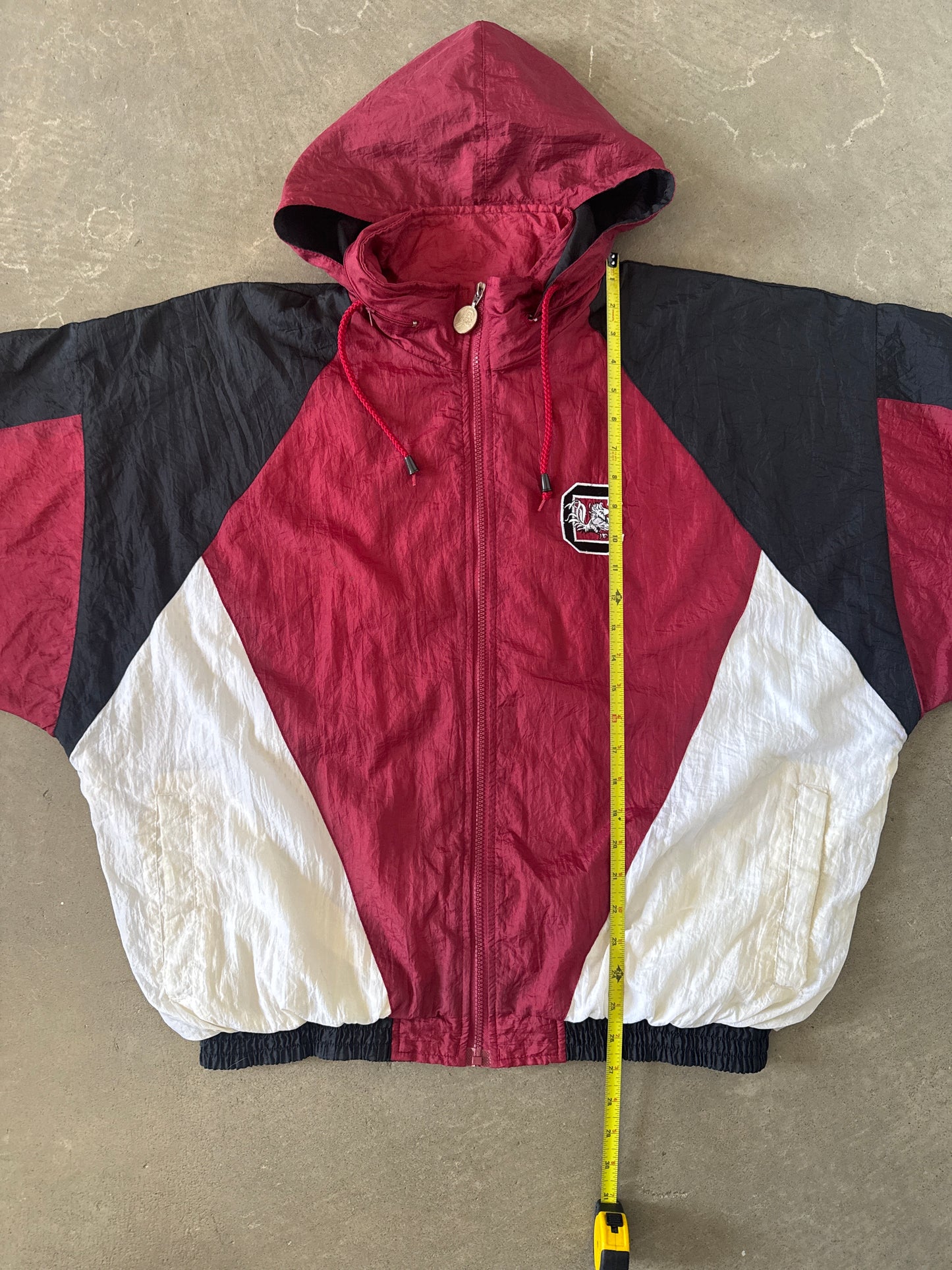 Vintage 90s University Of South Carolina Gamecocks Hooded Windbreaker Jacket