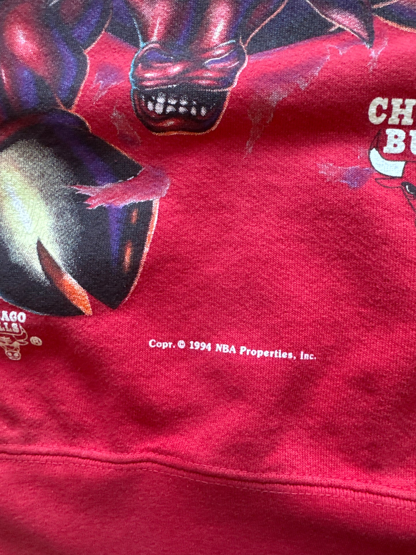 Vintage Youth 1994 Nutmeg Chicago Bulls Double Sided Bull Sweatshirt