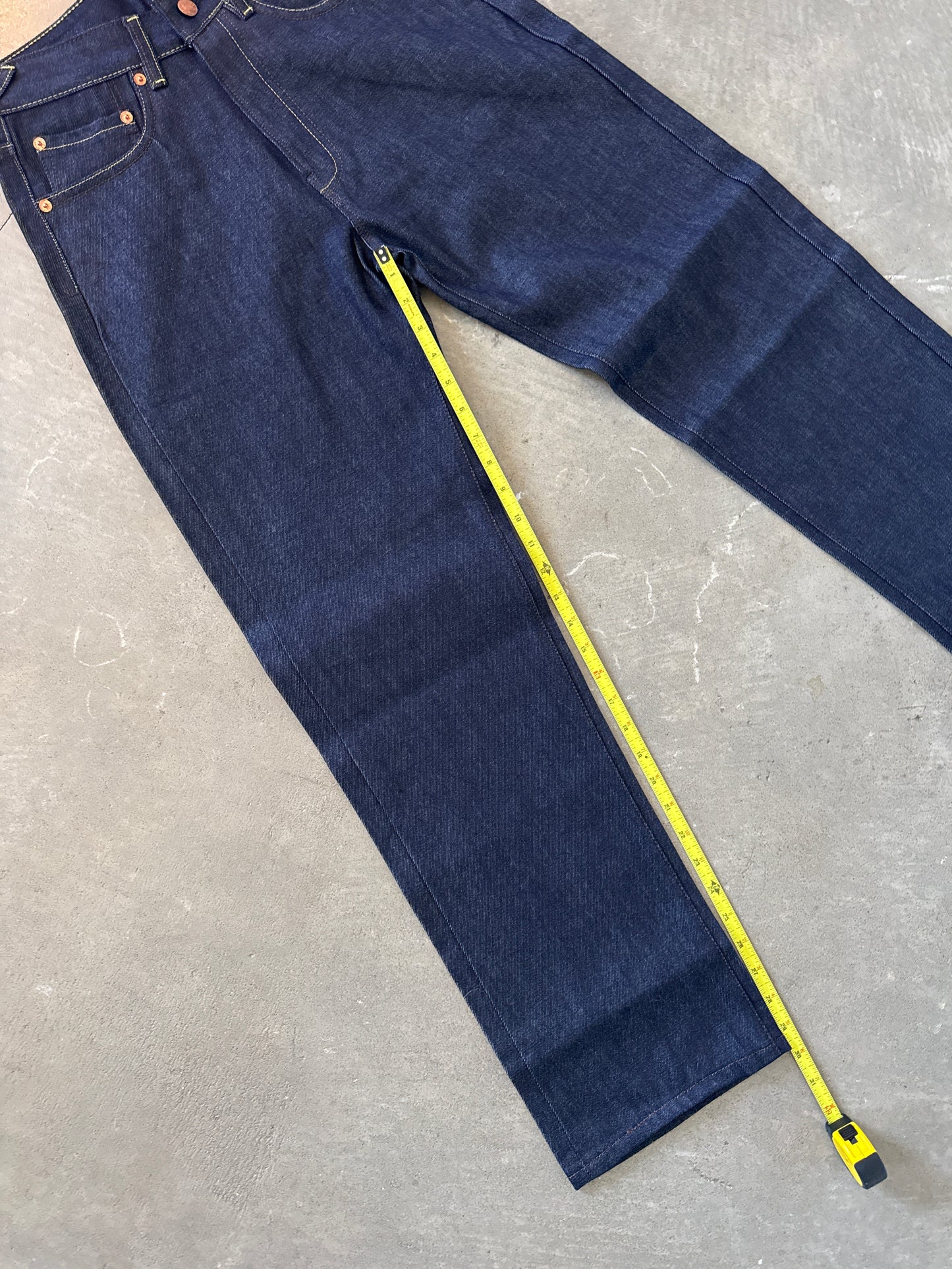 Evisu Embroidered Japanese Yellow Dog Art Salvage Denim Jeans