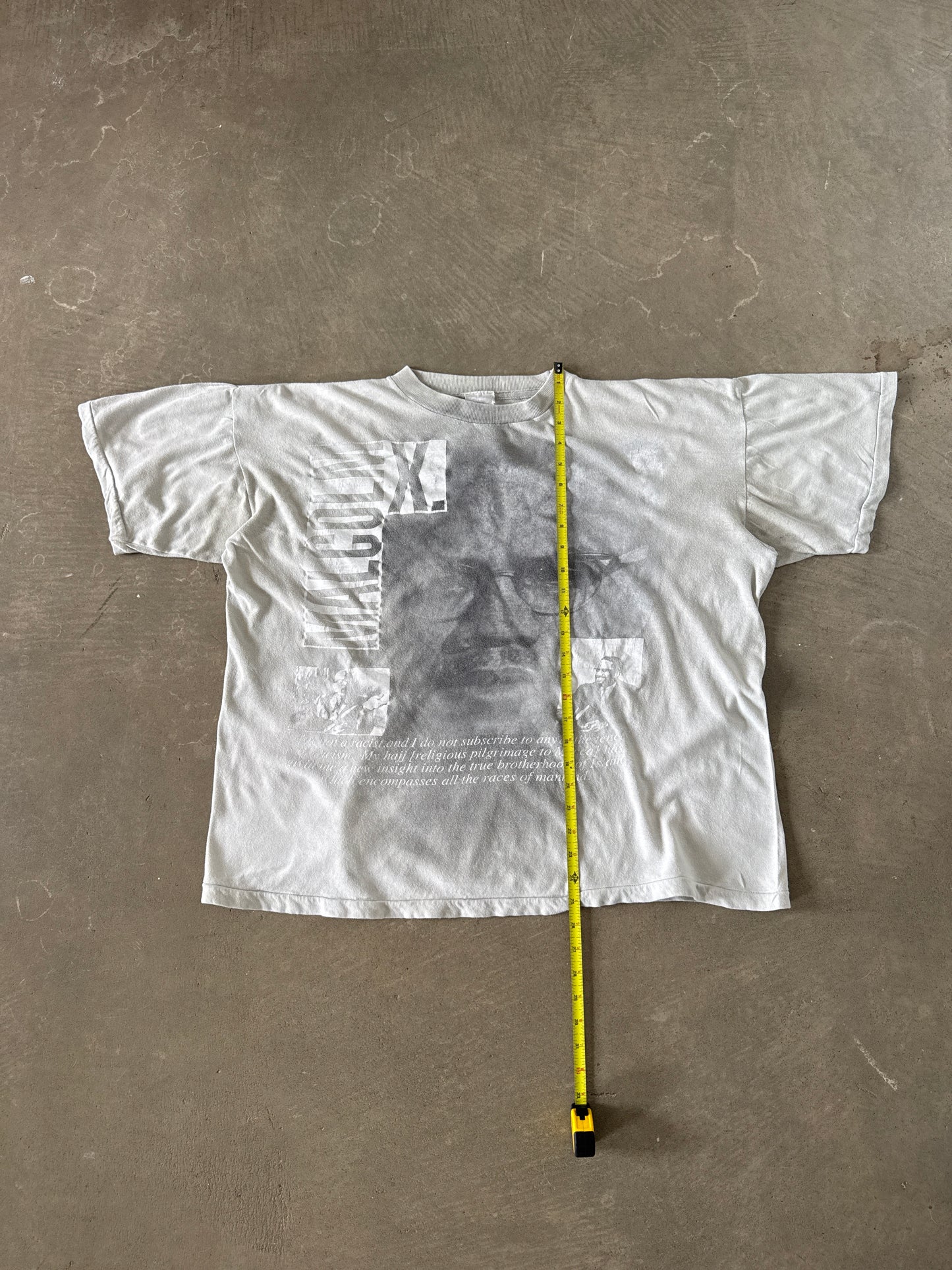 Vintage 90s Malcolm X Boxy Cropped Faded Tee