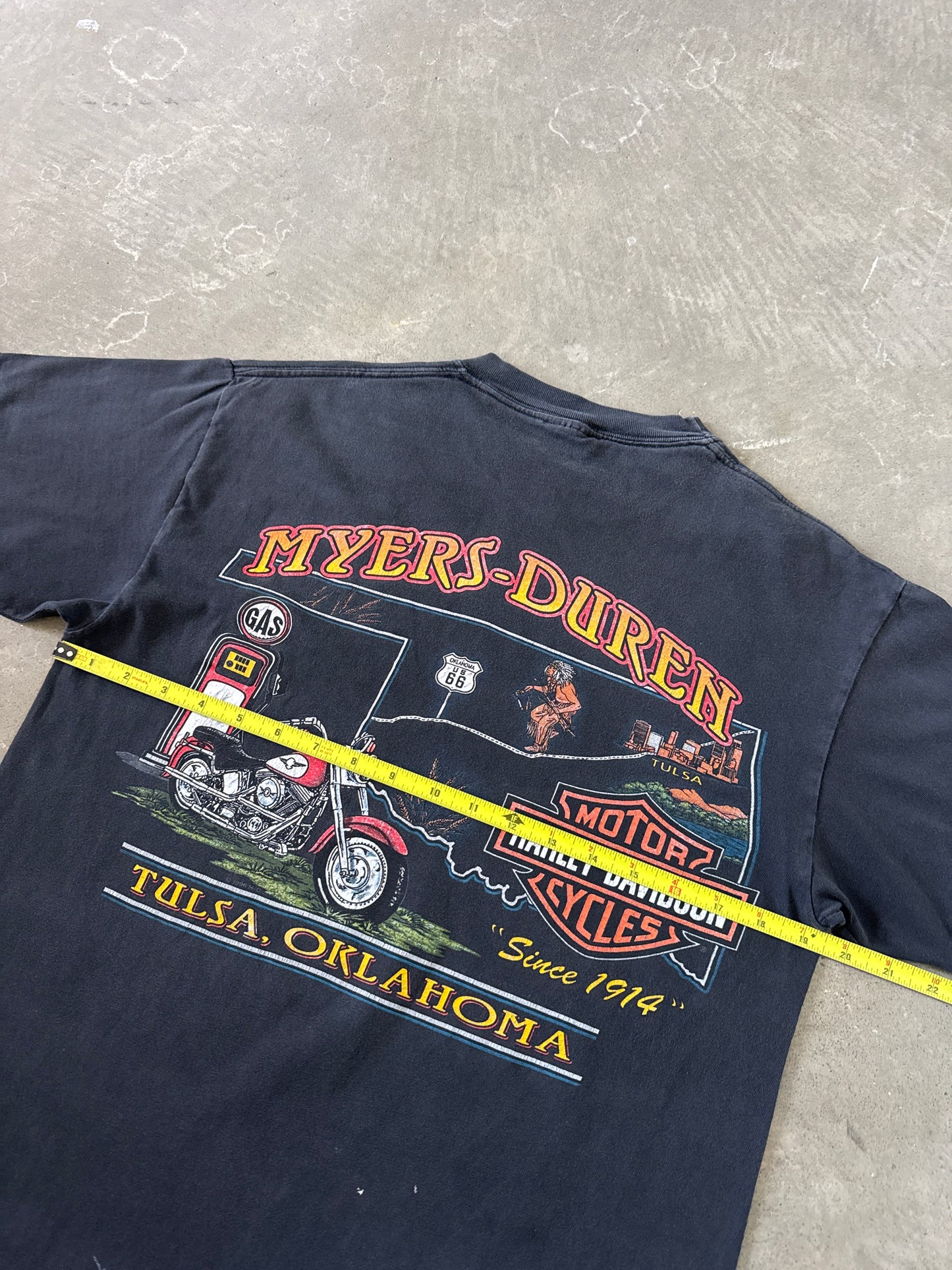 Vintage Harley Davidson Myers Duren Tulsa Oklahoma Tee