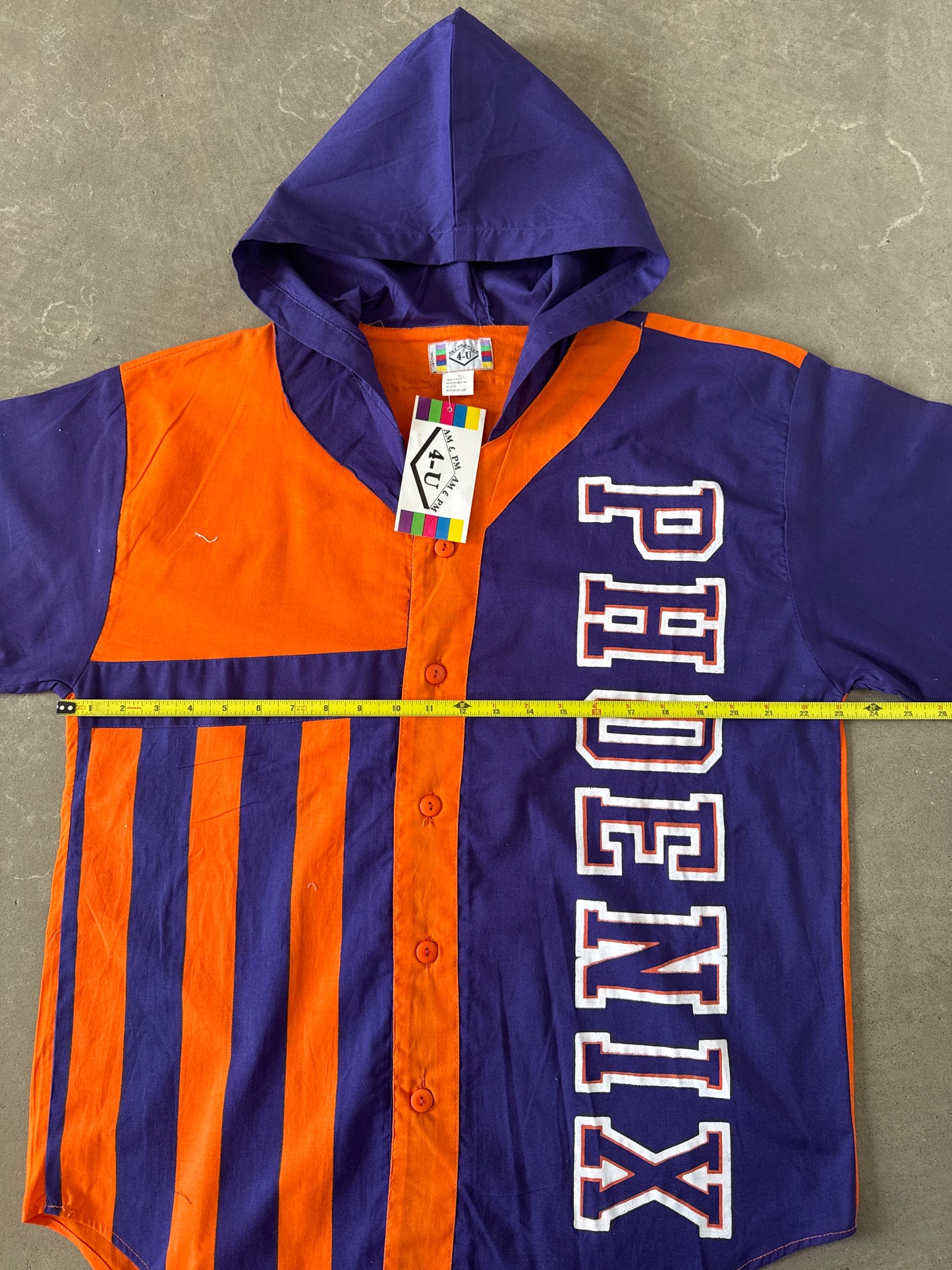 Vintage 90s Phoenix Suns Striped Hooded Tee Shorts Set