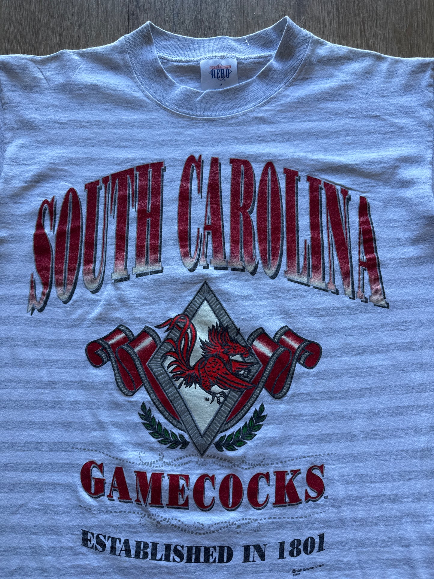 Vintage 1991 University Of South Carolina Gamecocks Striped Tee