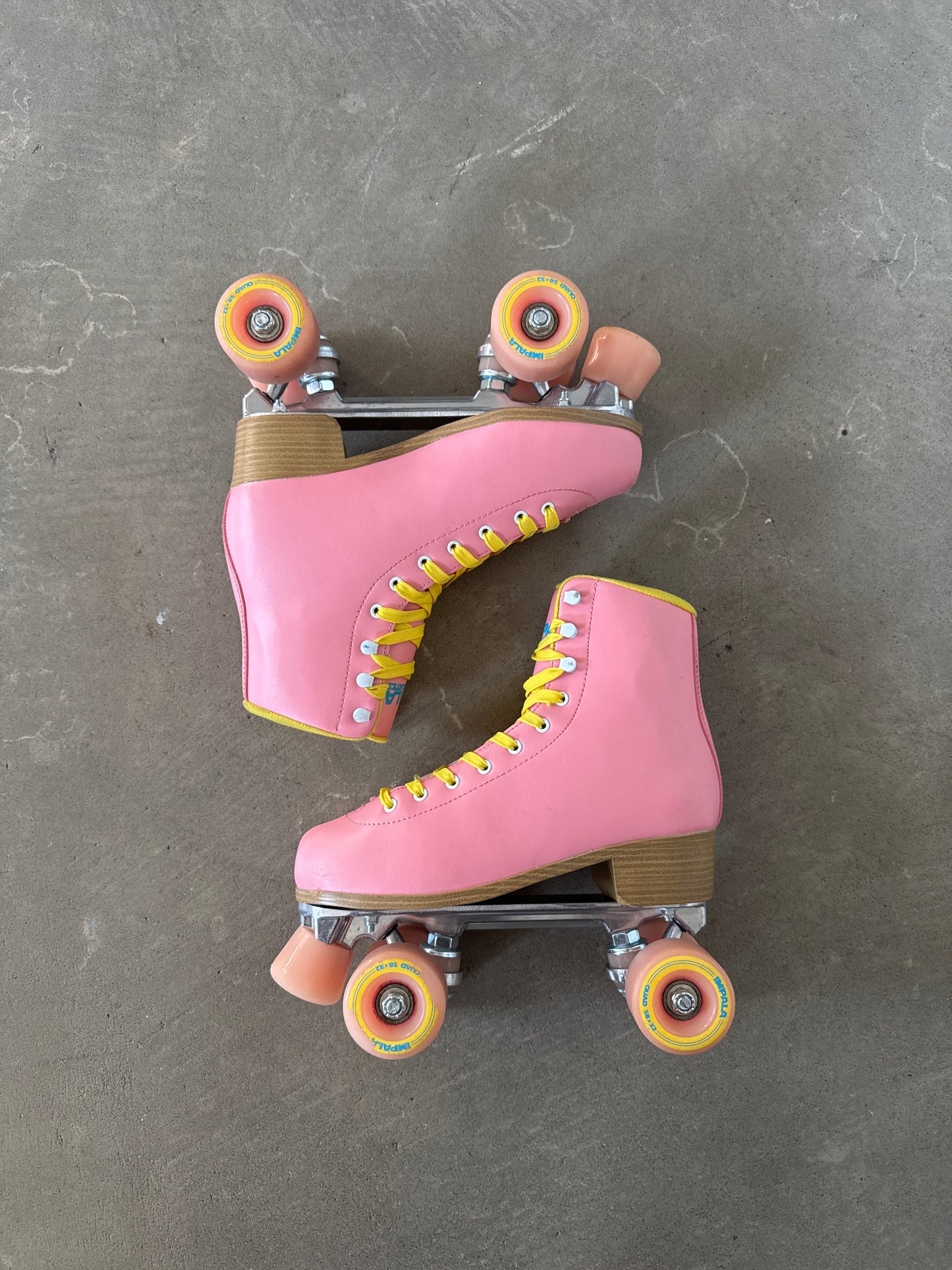 Impala Sidewalk Quad Women’s Roller Skates Vegan Leather Pink Yellow