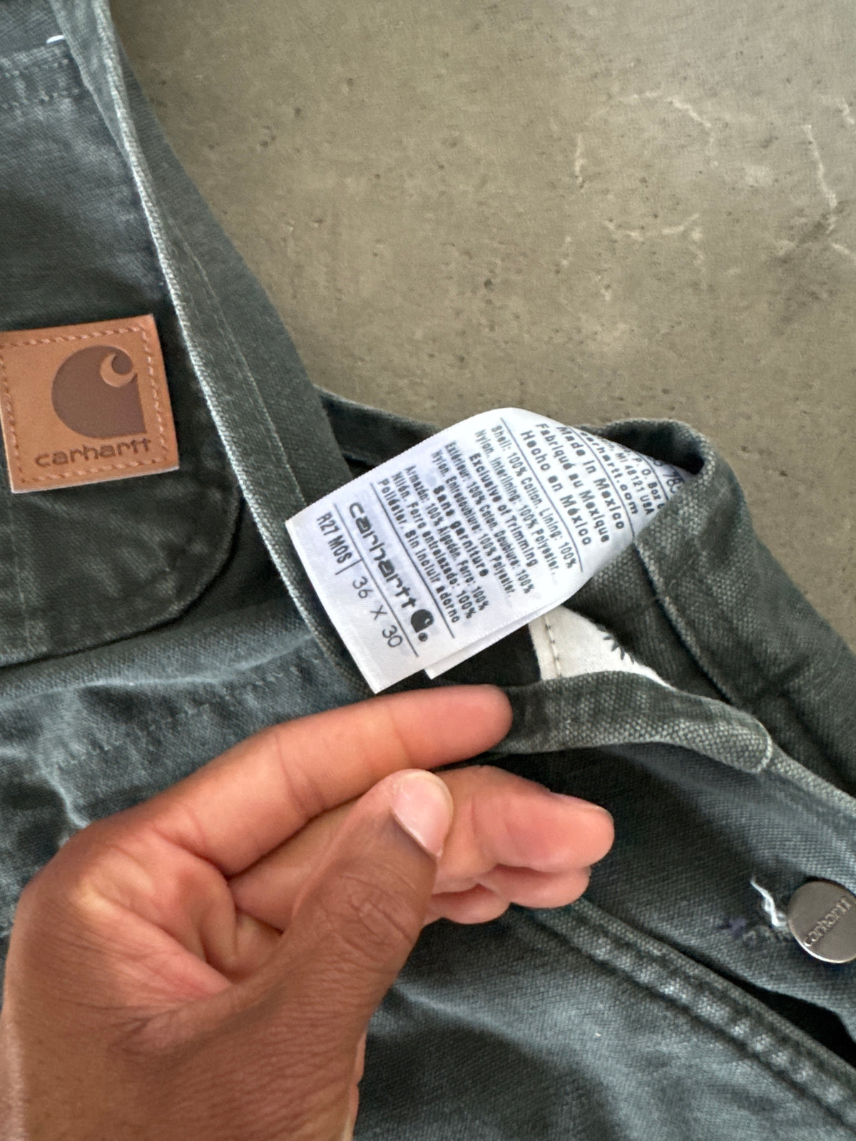 Vintage Carhartt Olive Green Quilted Lined Overalls