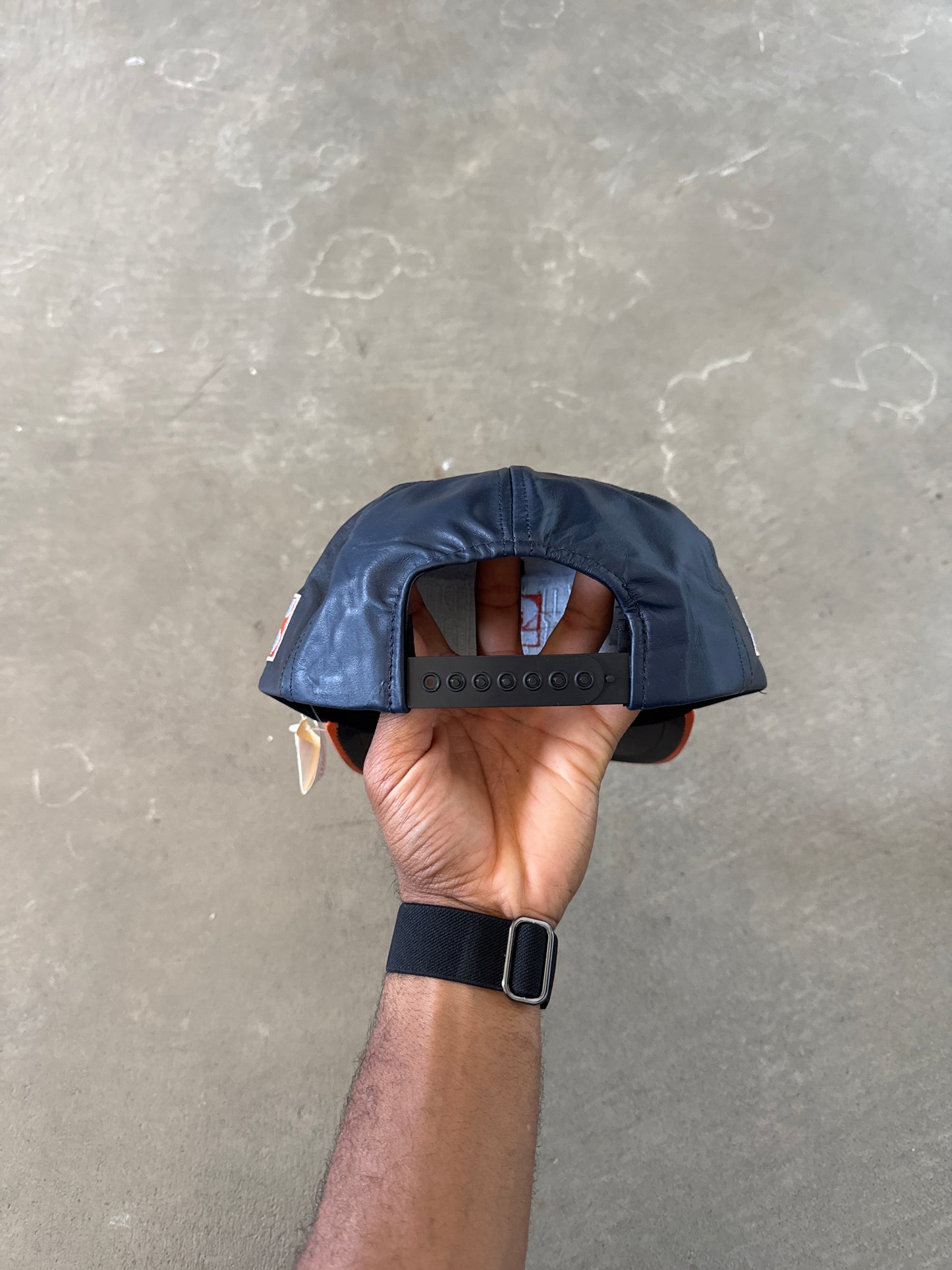Vintage 90s University Of Syracuse Orangeman Leather Snap Back Hat